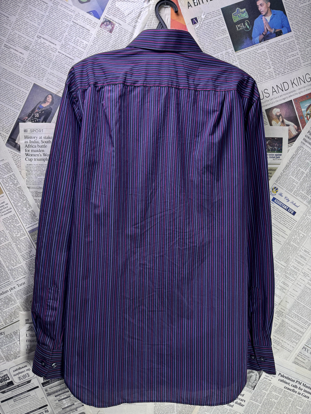 M&S® Large | Chest: 23" | Purple Stripe | Shirt | Cotton - Poly | 3467 - Genuine Maal