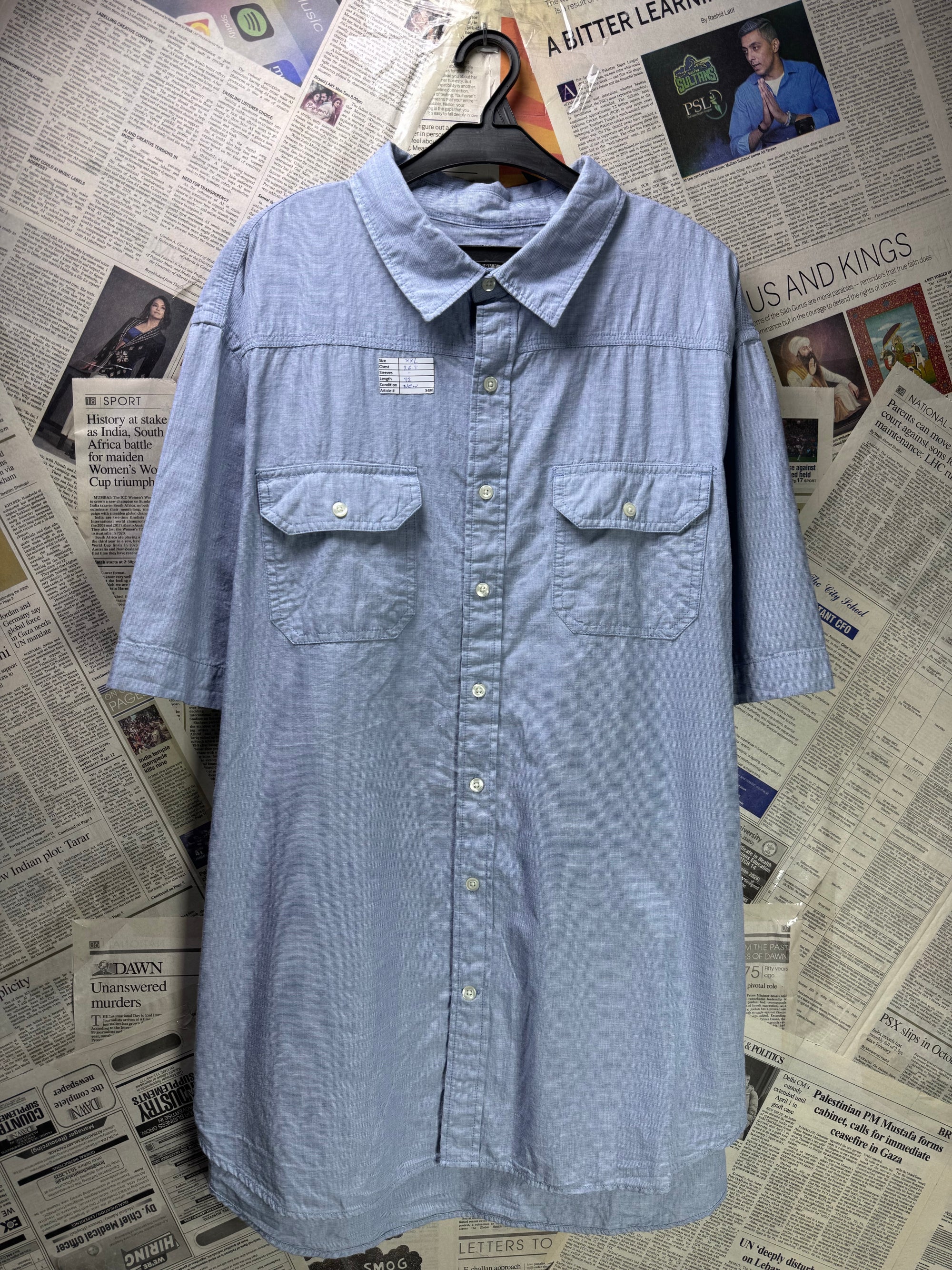 Old N*vy® XXL | Chest: 27.5" | Multicolor Stripe | Camp Shirt | Cotton | 3480 - Genuine Maal