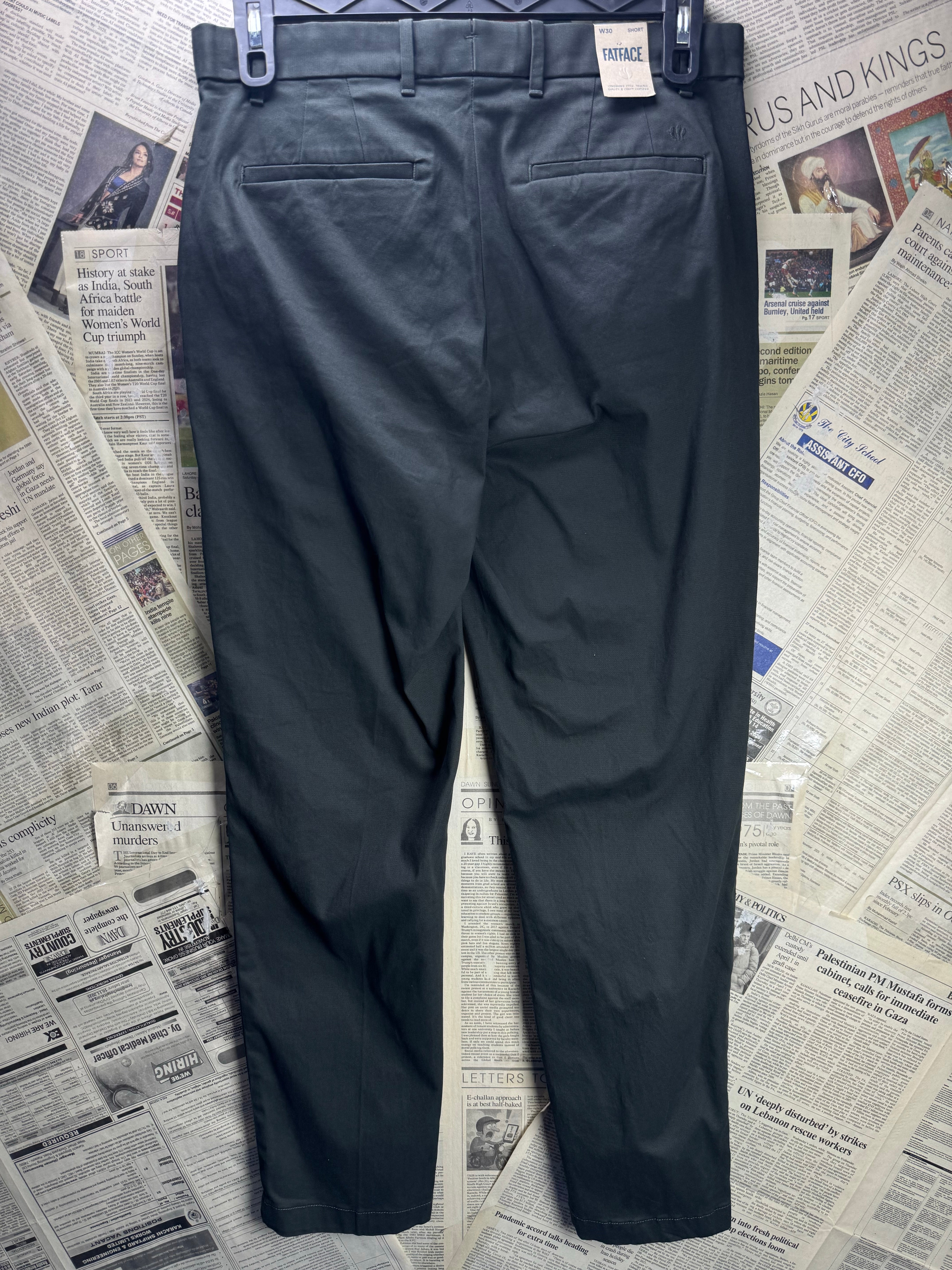 FATFACE® Waist: 30" | Black | Chino Pant | Cotton - Elastane | 2951 - Genuine Maal