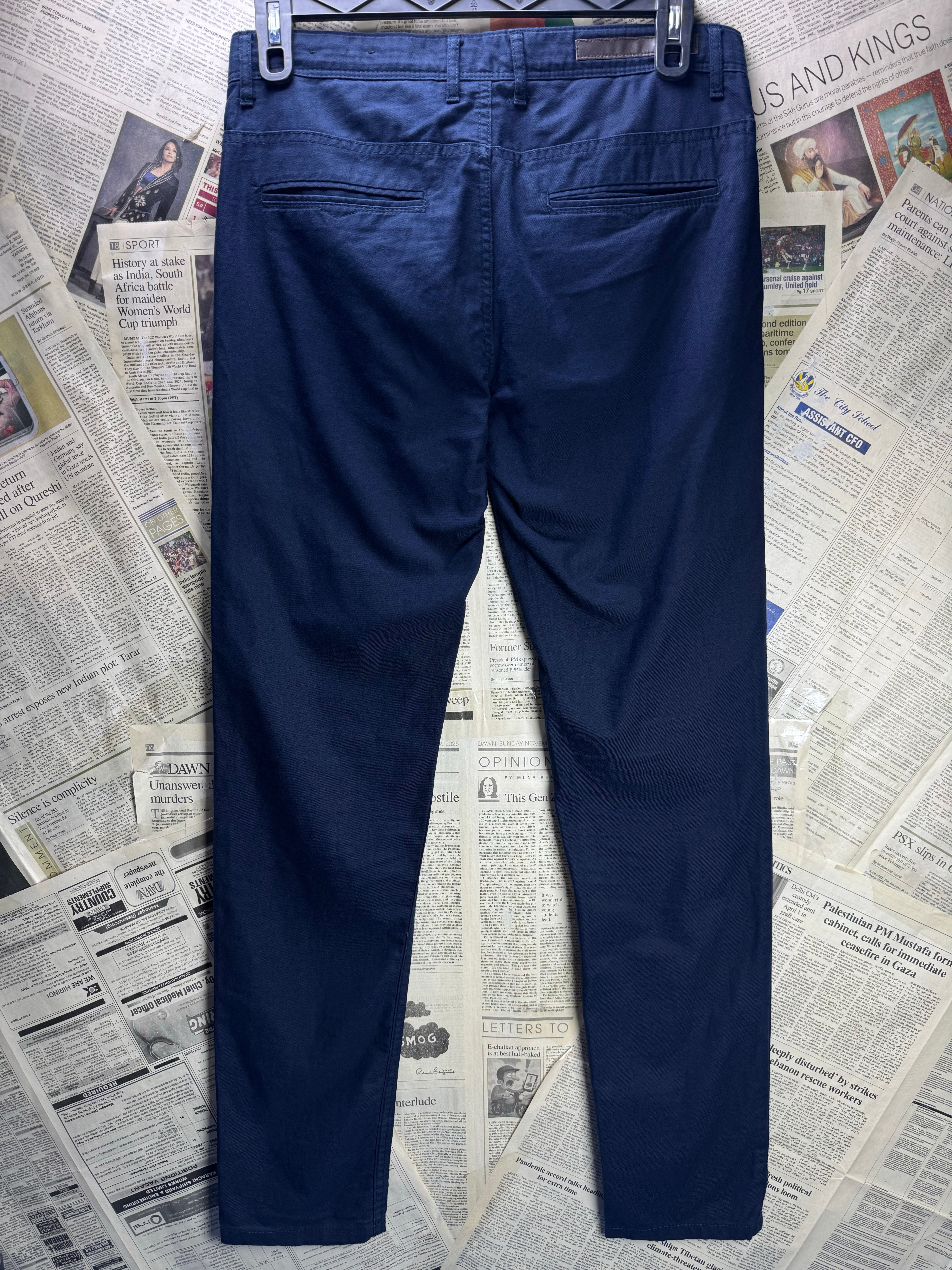 ZARA® Waist: 32" | Blue | Chino Pants | Cotton - Elastane | 2950 - Genuine Maal