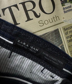 ZARA® Waist: 32" | Blue | Chino Pants | Cotton - Elastane | 2950 - Genuine Maal