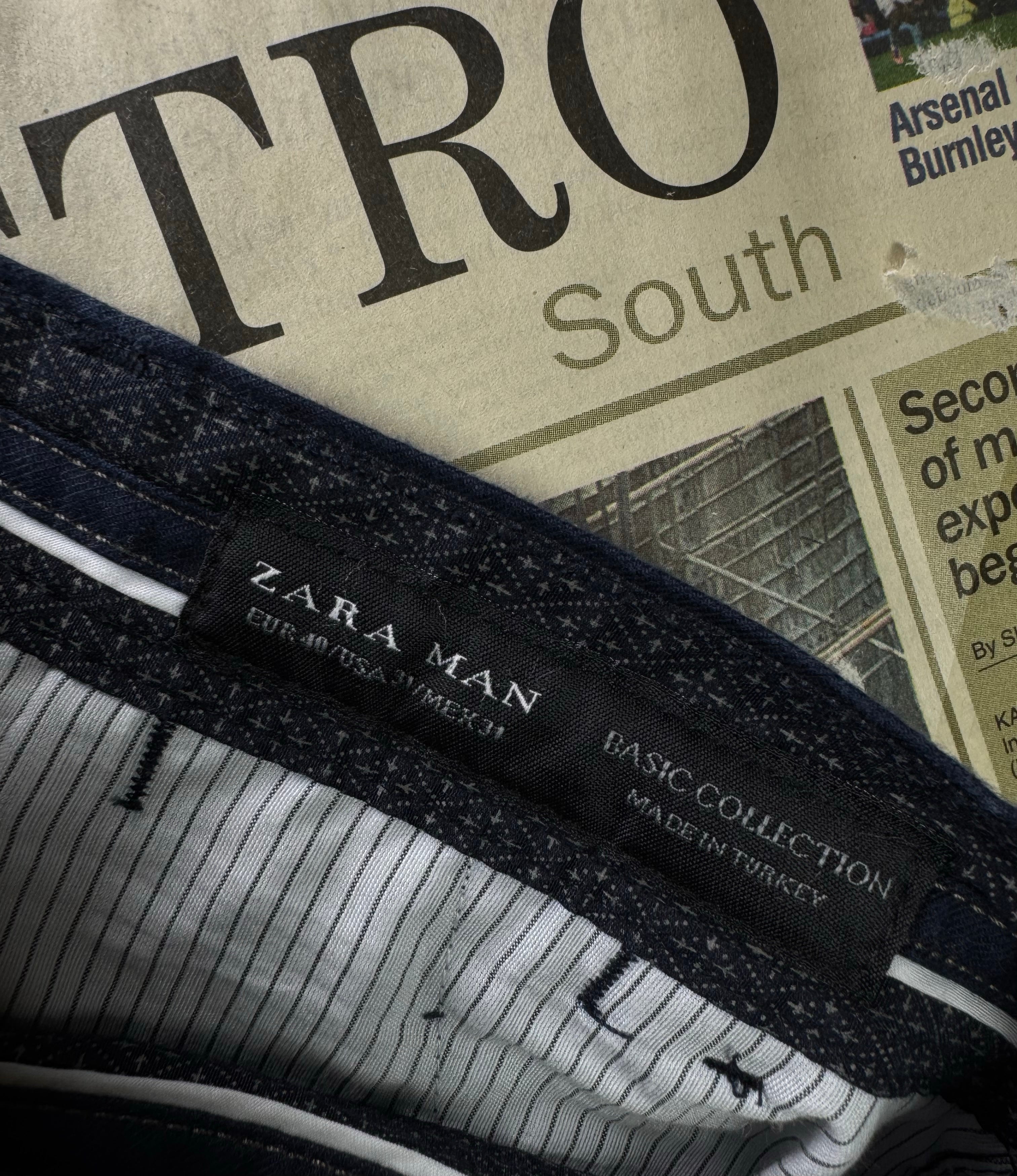 ZARA® Waist: 32" | Blue | Chino Pants | Cotton - Elastane | 2950 - Genuine Maal