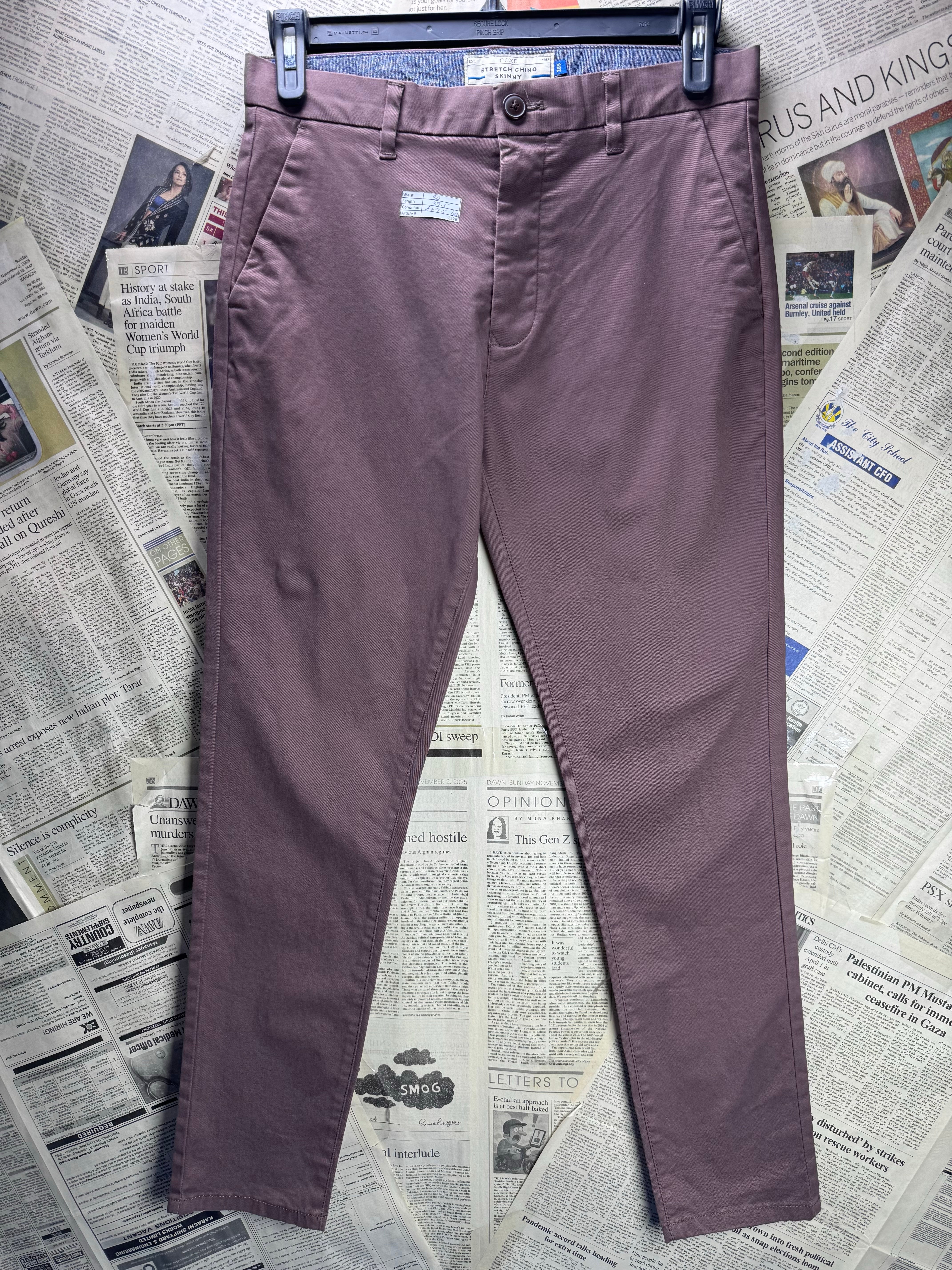 Next® Waist: 30" | Pink | Skinny Fit Chino Pant | Cotton - Elastane | 2976 - Genuine Maal