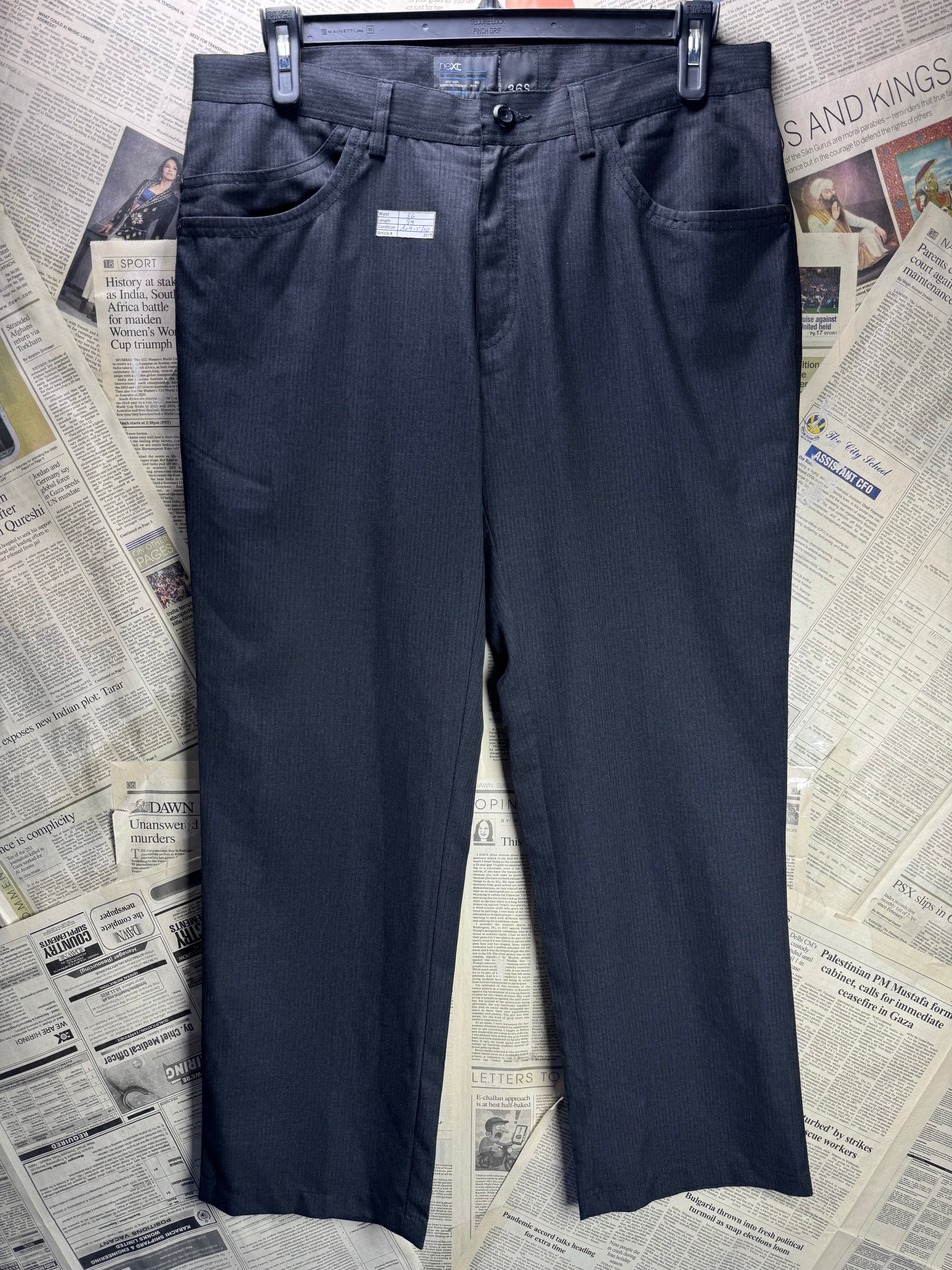 Next® Waist: 36" | Black | Smart Casual - Semi Formal Pants | Poly - Viscose | 2977 - Genuine Maal