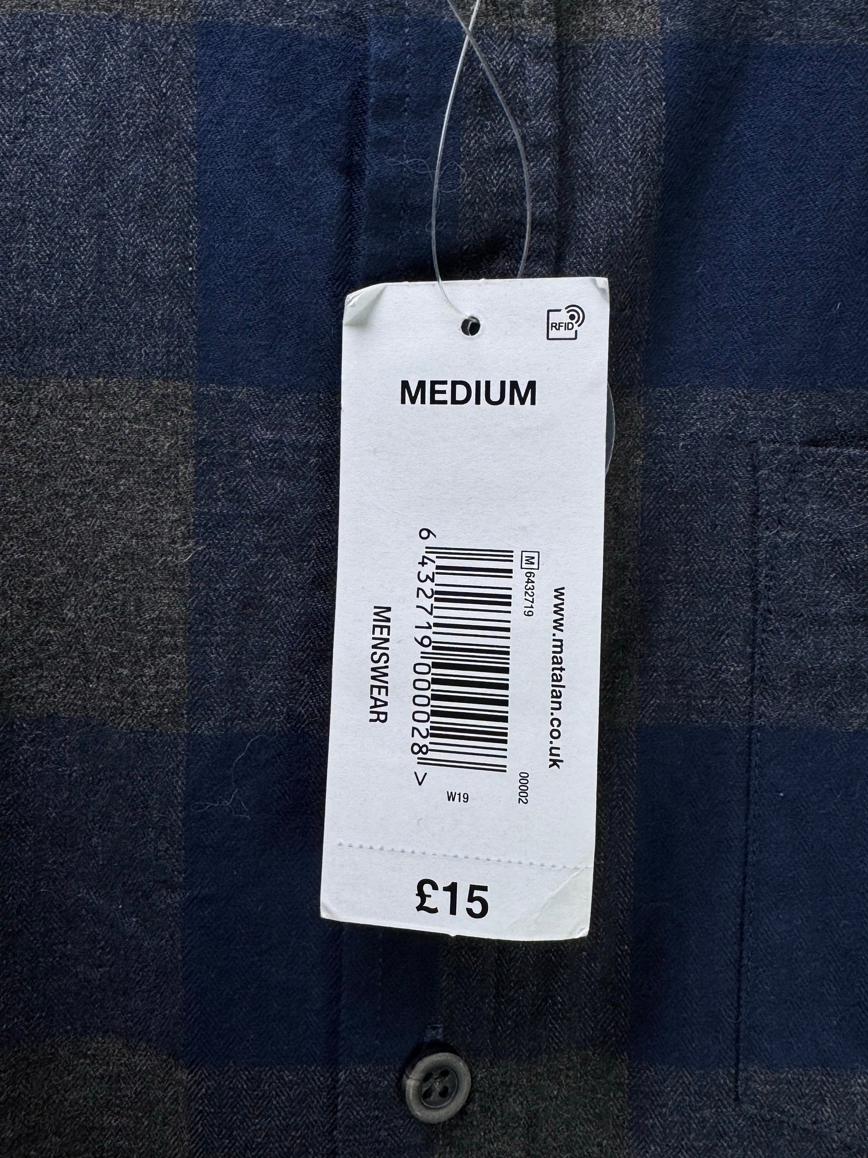 Easy® Medium | Chest: 22" | Blue & Grey Check | Shirt | Cotton | 3482 - Genuine Maal