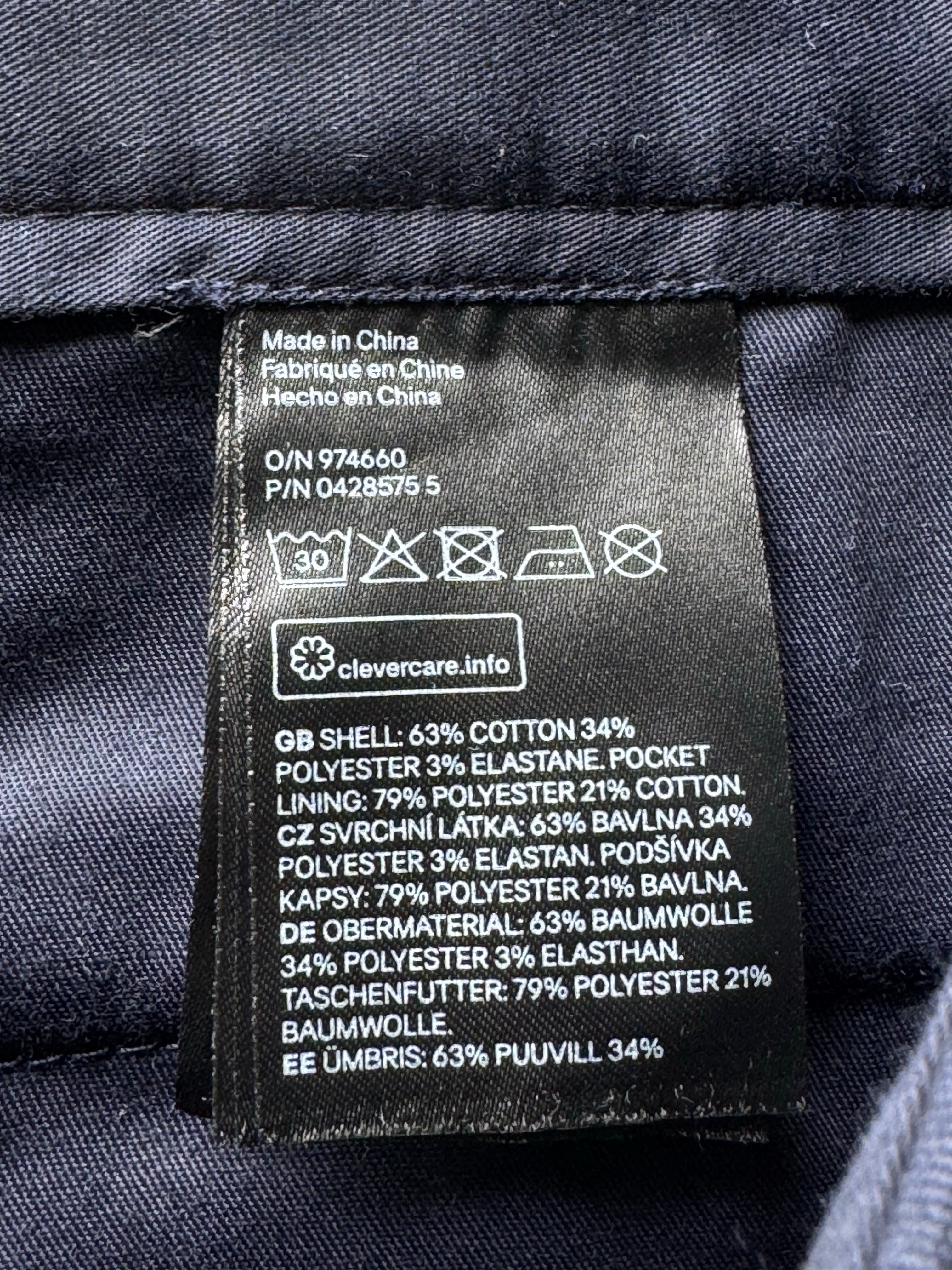 H&M® Waist: 32" | Blue | Slim Fit Dress Pants | Poly - Cotton - Elastane | 2956 - Genuine Maal