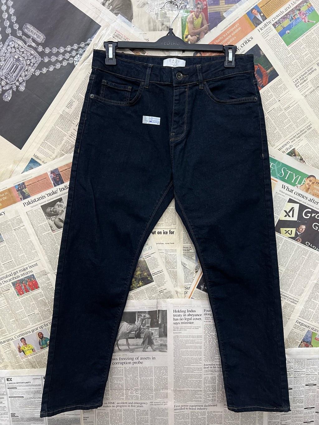 Easy® Waist: 34" | Navy | Denim Pants | 1518 - Genuine Maal