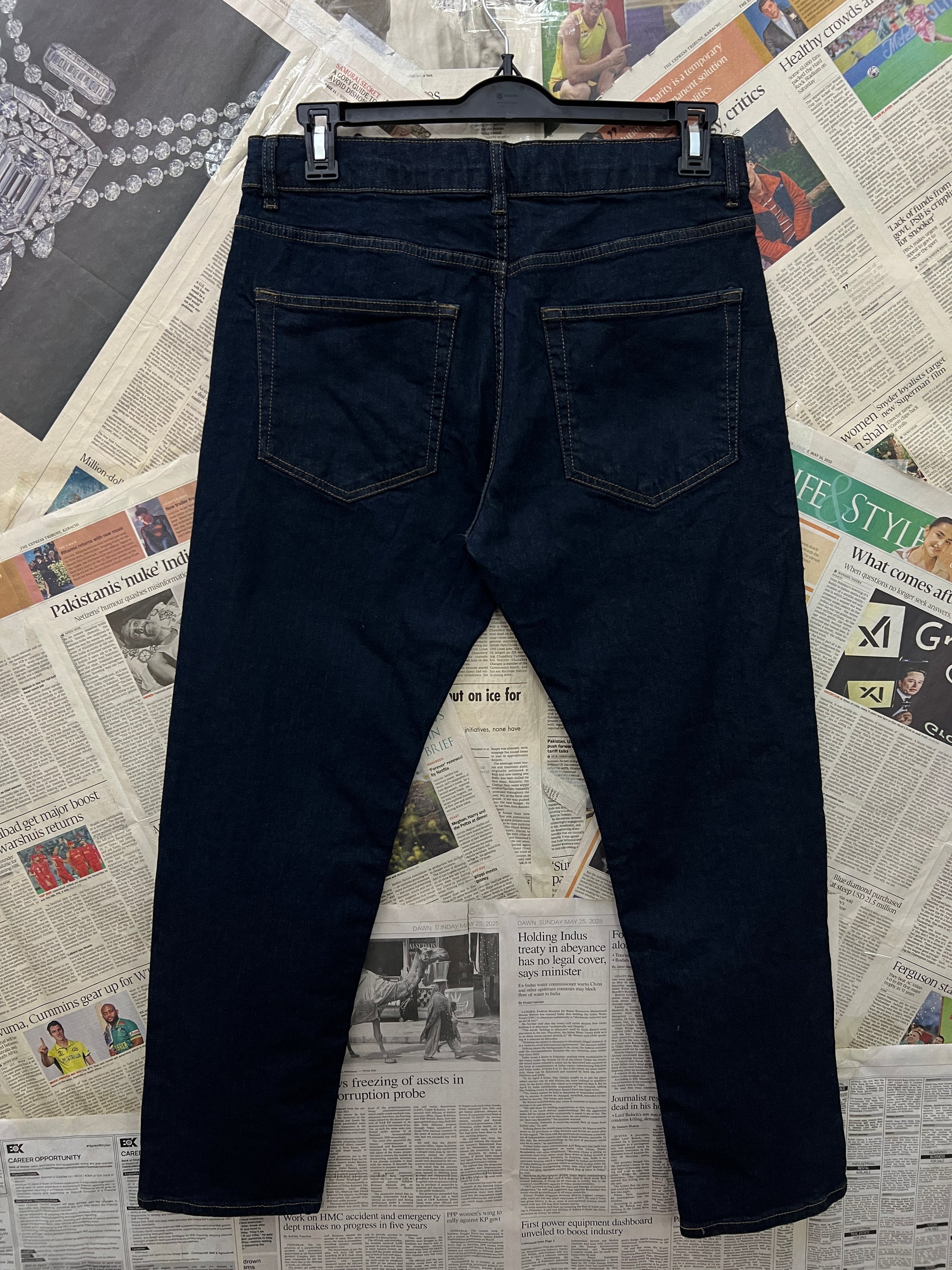 Easy® Waist: 34" | Navy | Denim Pants | 1518 - Genuine Maal