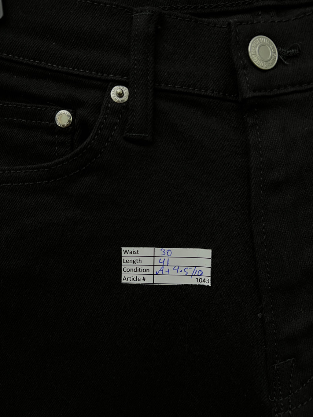 Skinny & Denim® Waist: 30" | Black | Denim Pants | 1043 - Genuine Maal