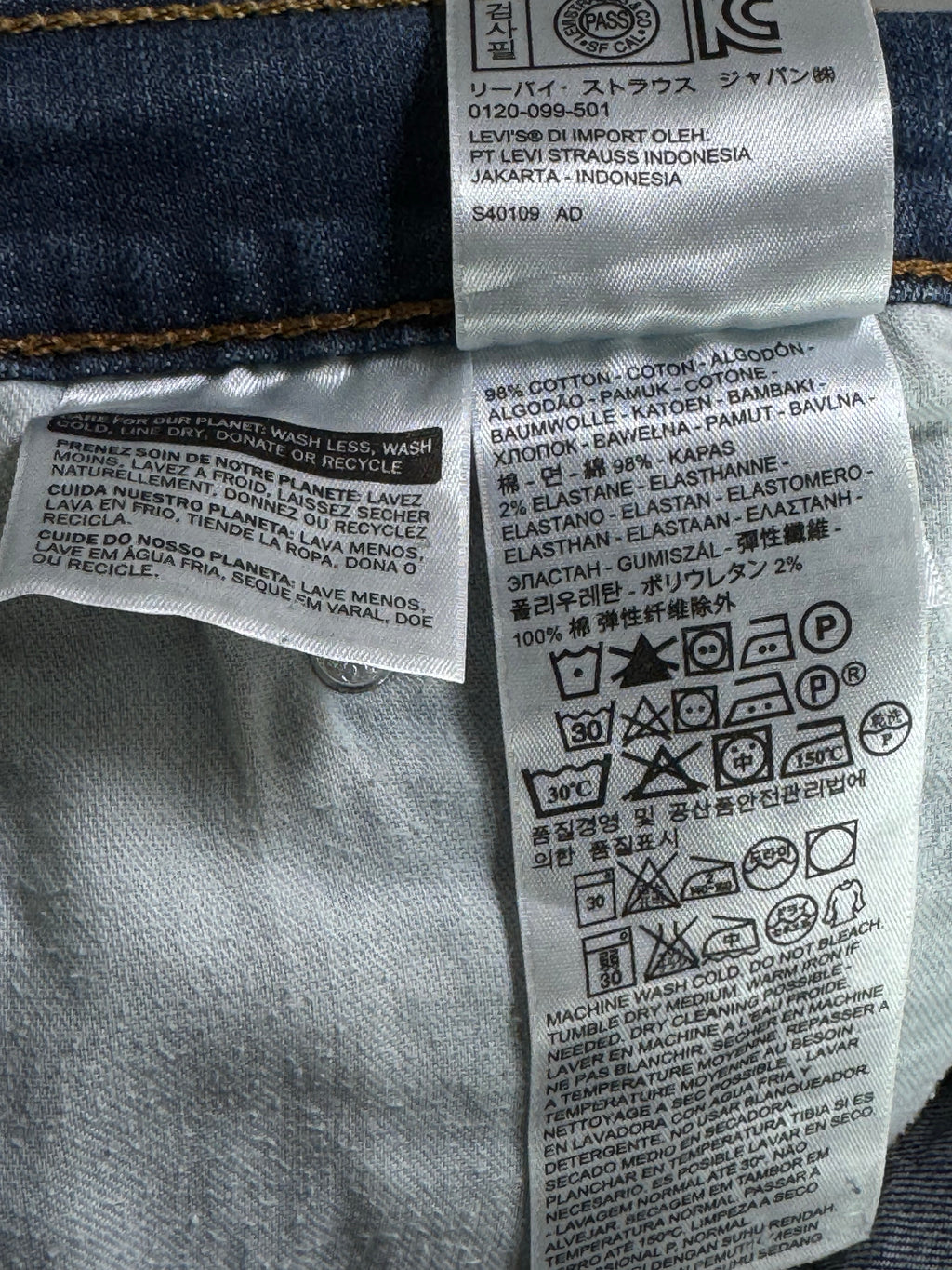 L*vi's® Waist: 30" | Blue | Regular Fit Denim Pants | Cotton | 1305 - Genuine Maal