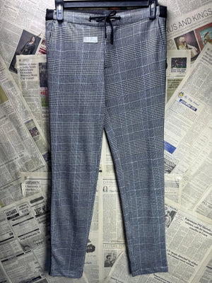River Island® Waist: 32" | Machi Check | Draw String Pants | Poly - Viscose - Elastane | 2973 - Genuine Maal