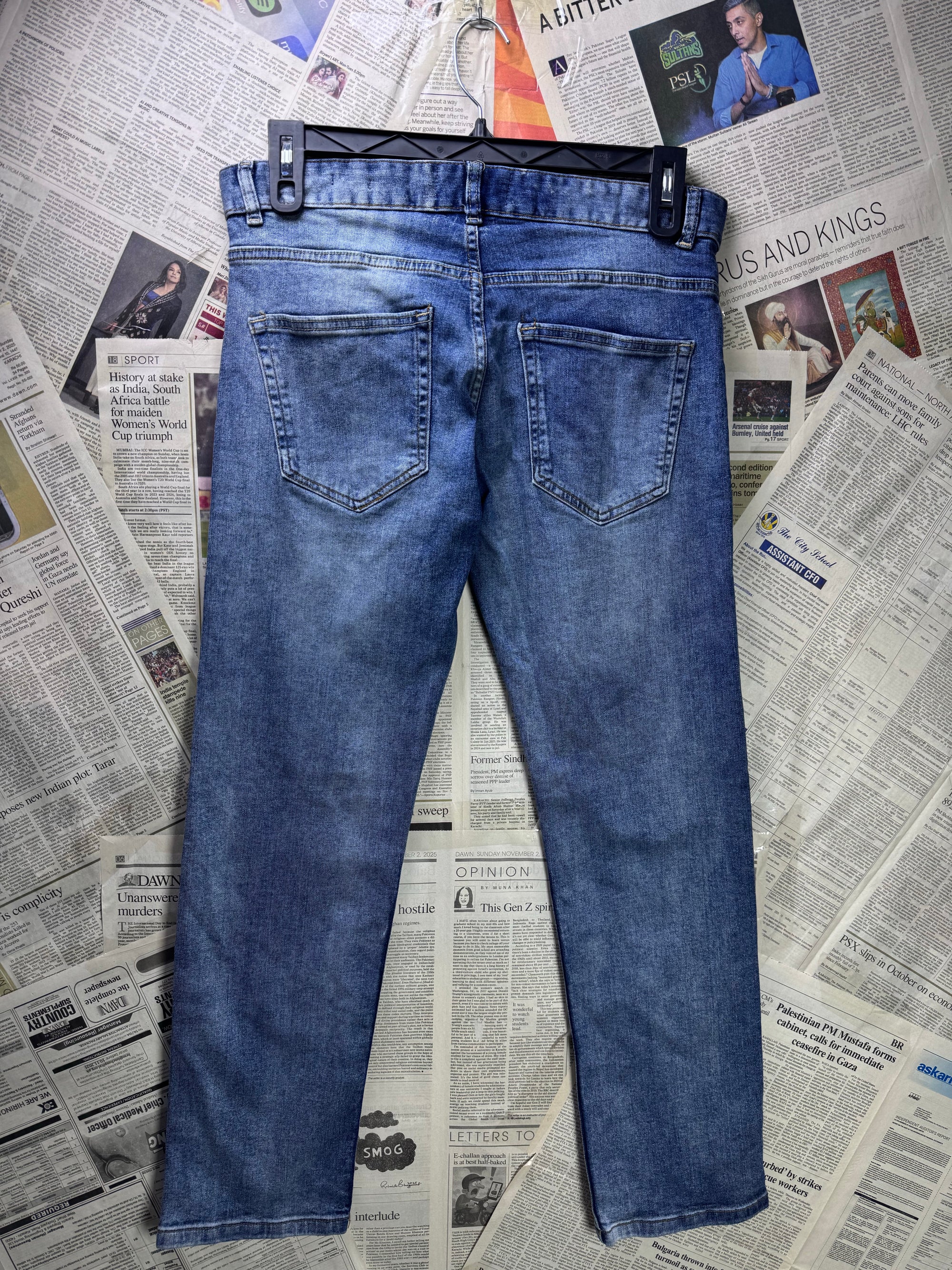 ACW85® Waist: 32" to 34" | Blue | Straight Fit Denim Pant | Cotton | 1281 - Genuine Maal