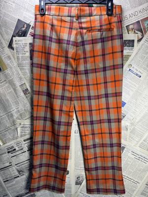 Zara® Waist: 32" | Orange Check | Smart Casual - Semi Formal Pants | Poly - Viscose - Elastane | 2980 - Genuine Maal
