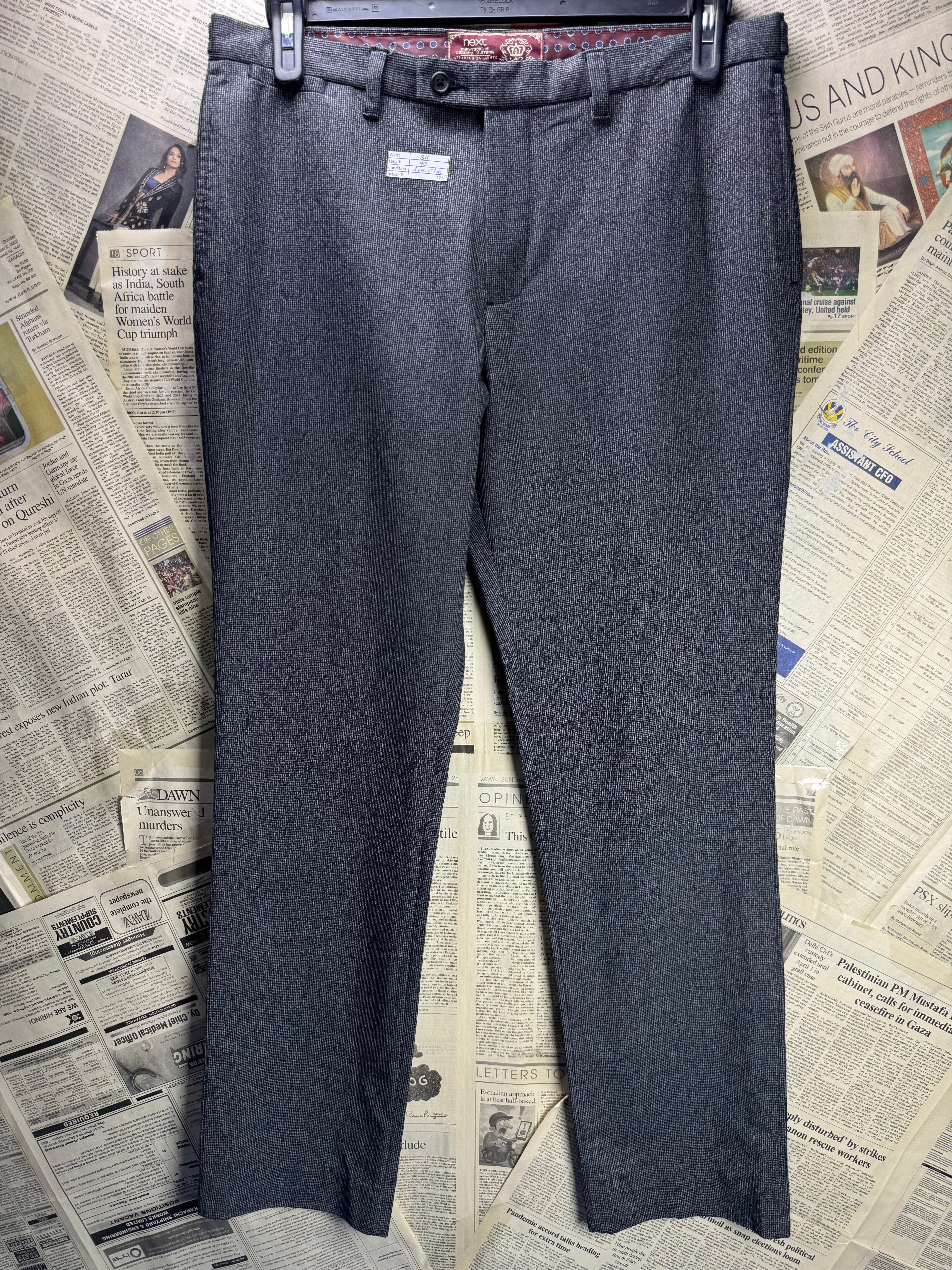 Next® Waist: 34" | Grey | Dress Pants | Poly - Viscose | 2710 - Genuine Maal