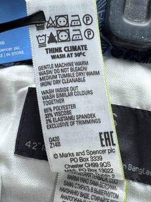 M&S® Waist: 42" | Grey | Dress Pant | Poly - Viscose - Elastane | 2715 - Genuine Maal