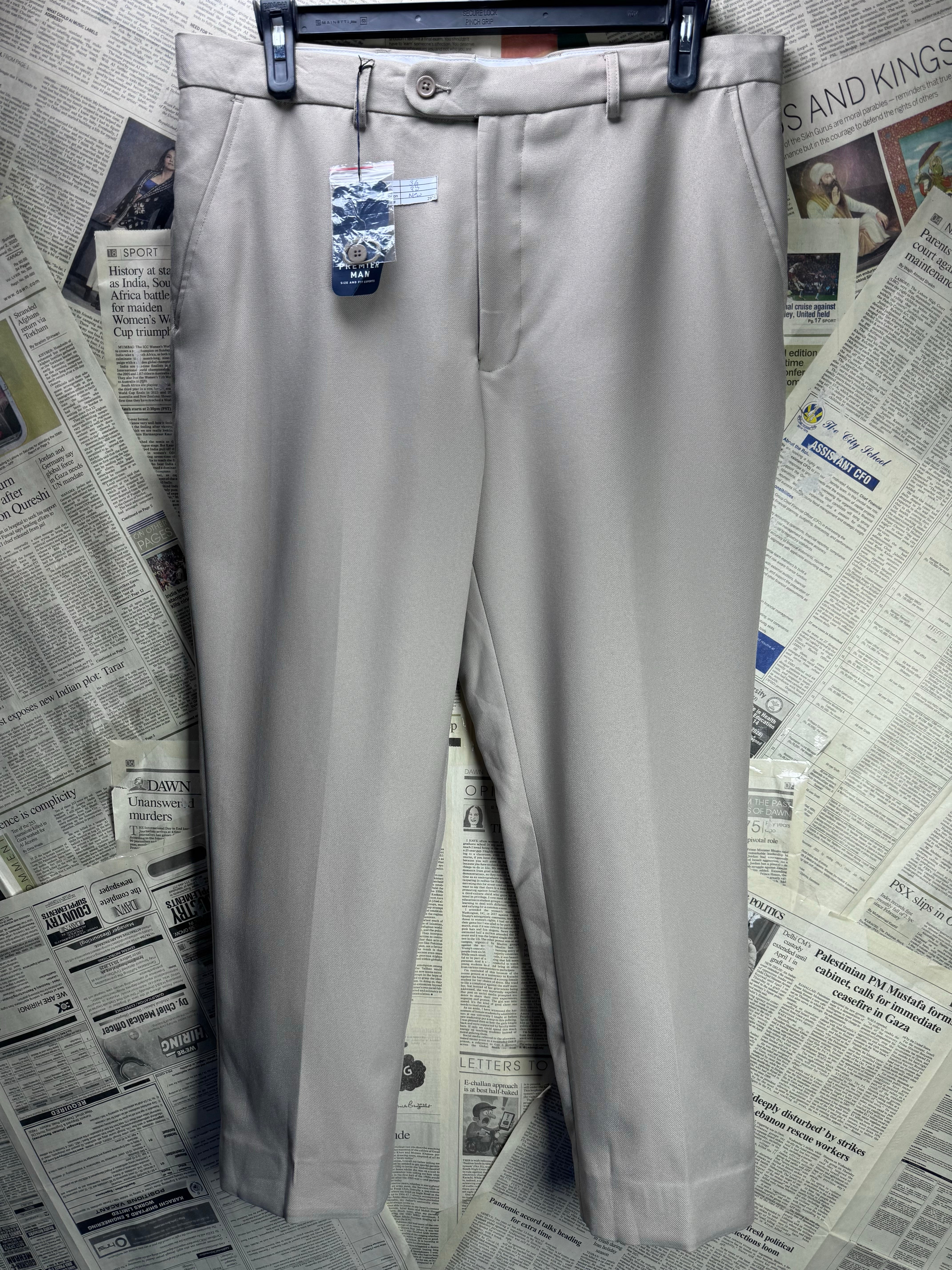 Premier Man® Waist: 36" | Tan | Dress Pants | Polyester | 2972 - Genuine Maal