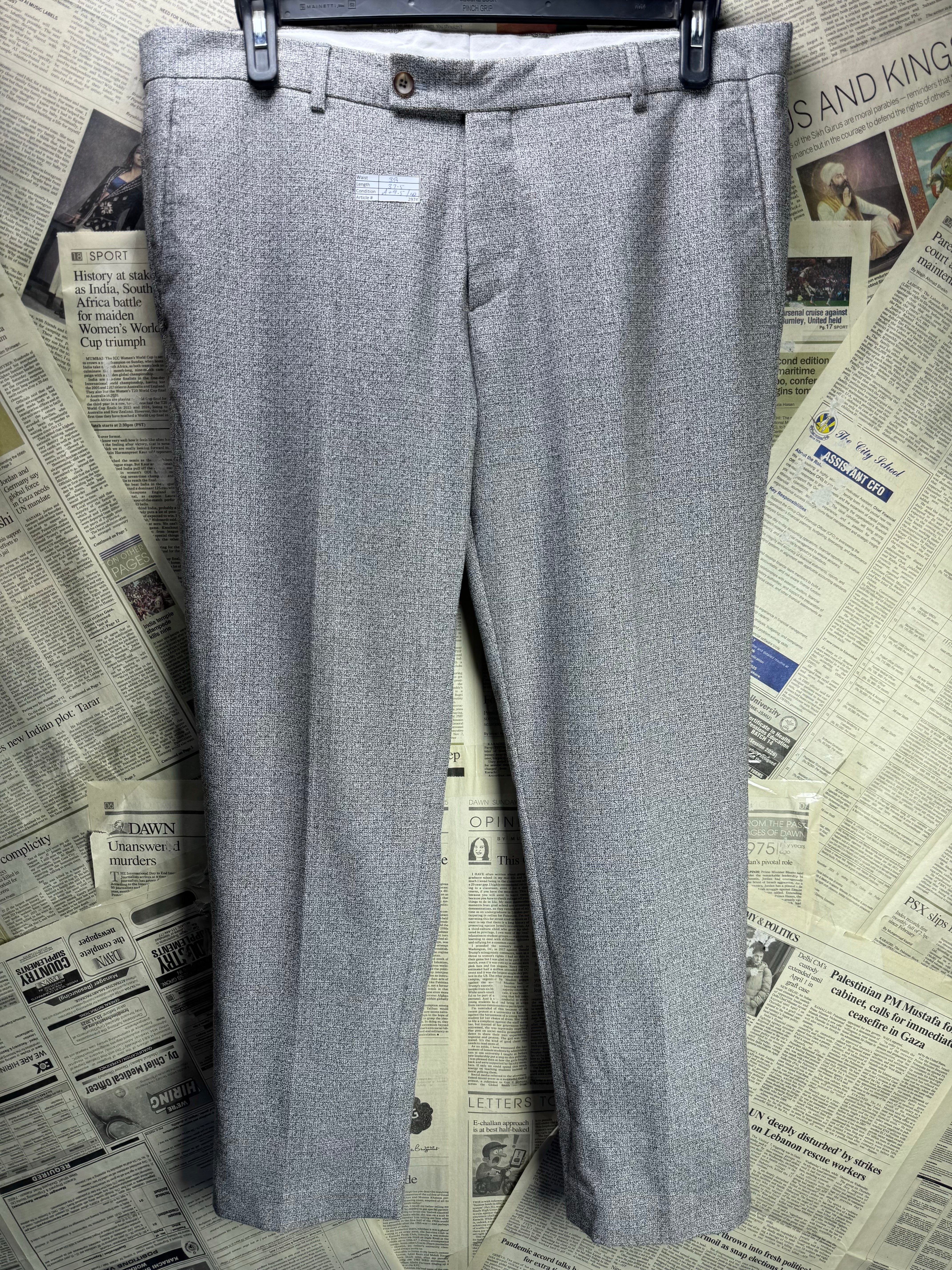 ® Waist: 38" | Grey | Dress Pant | Poly - Cotton - Viscose | 2974 - Genuine Maal