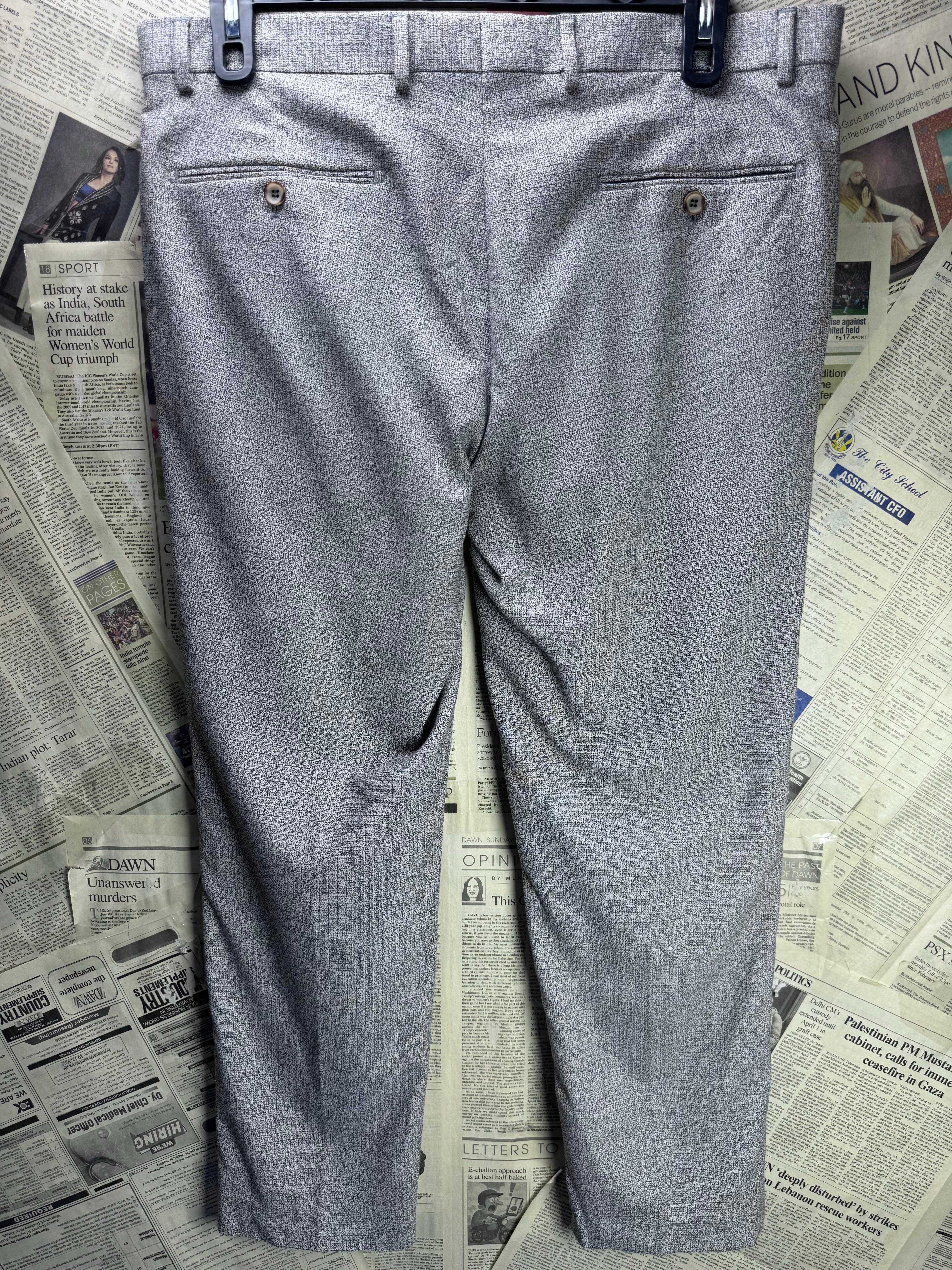 ® Waist: 38" | Grey | Dress Pant | Poly - Cotton - Viscose | 2974 - Genuine Maal