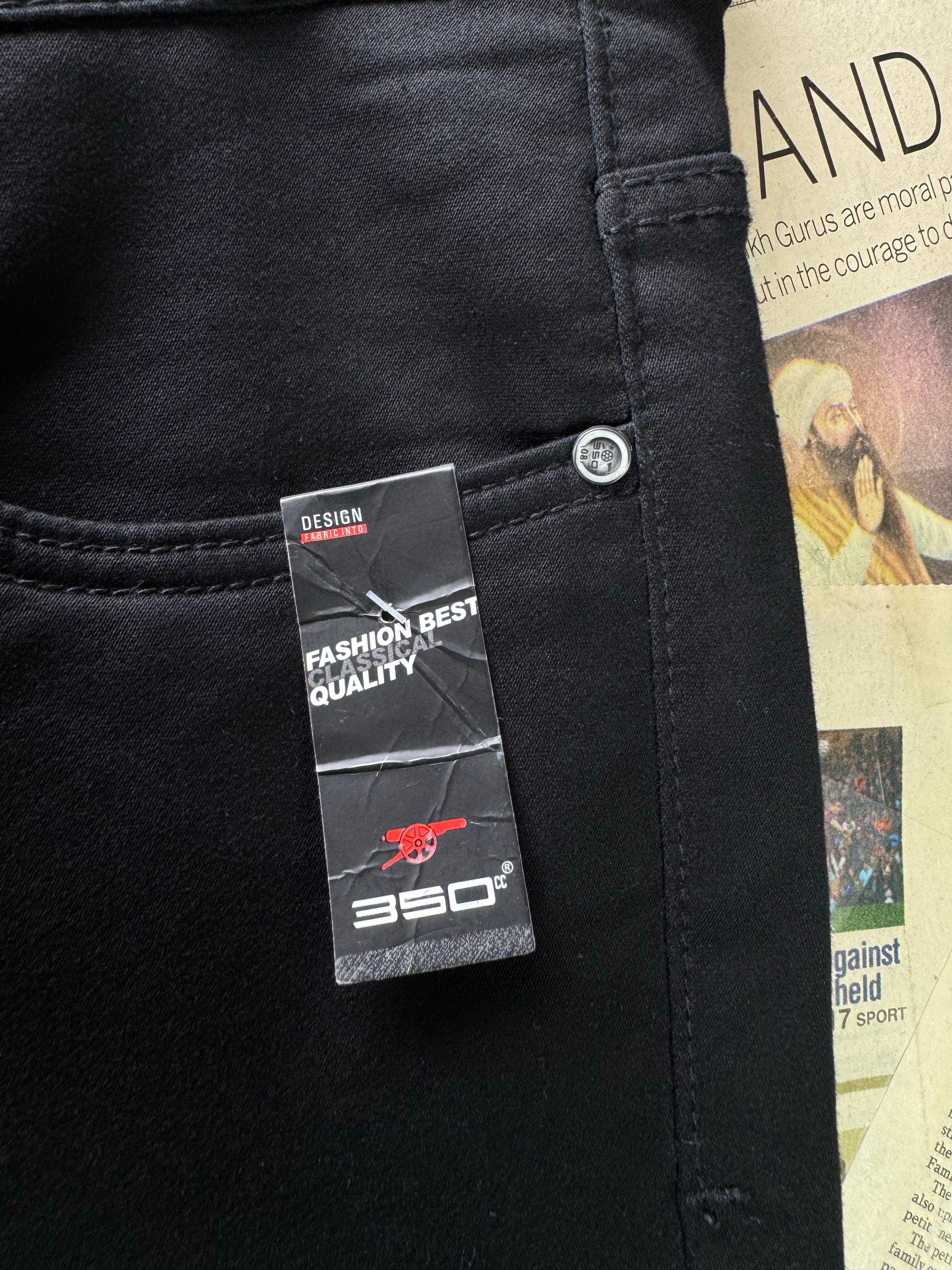 350 CC® Waist: 38" | Black | Denim Pants | Cotton - Spandax | 2483 - Genuine Maal