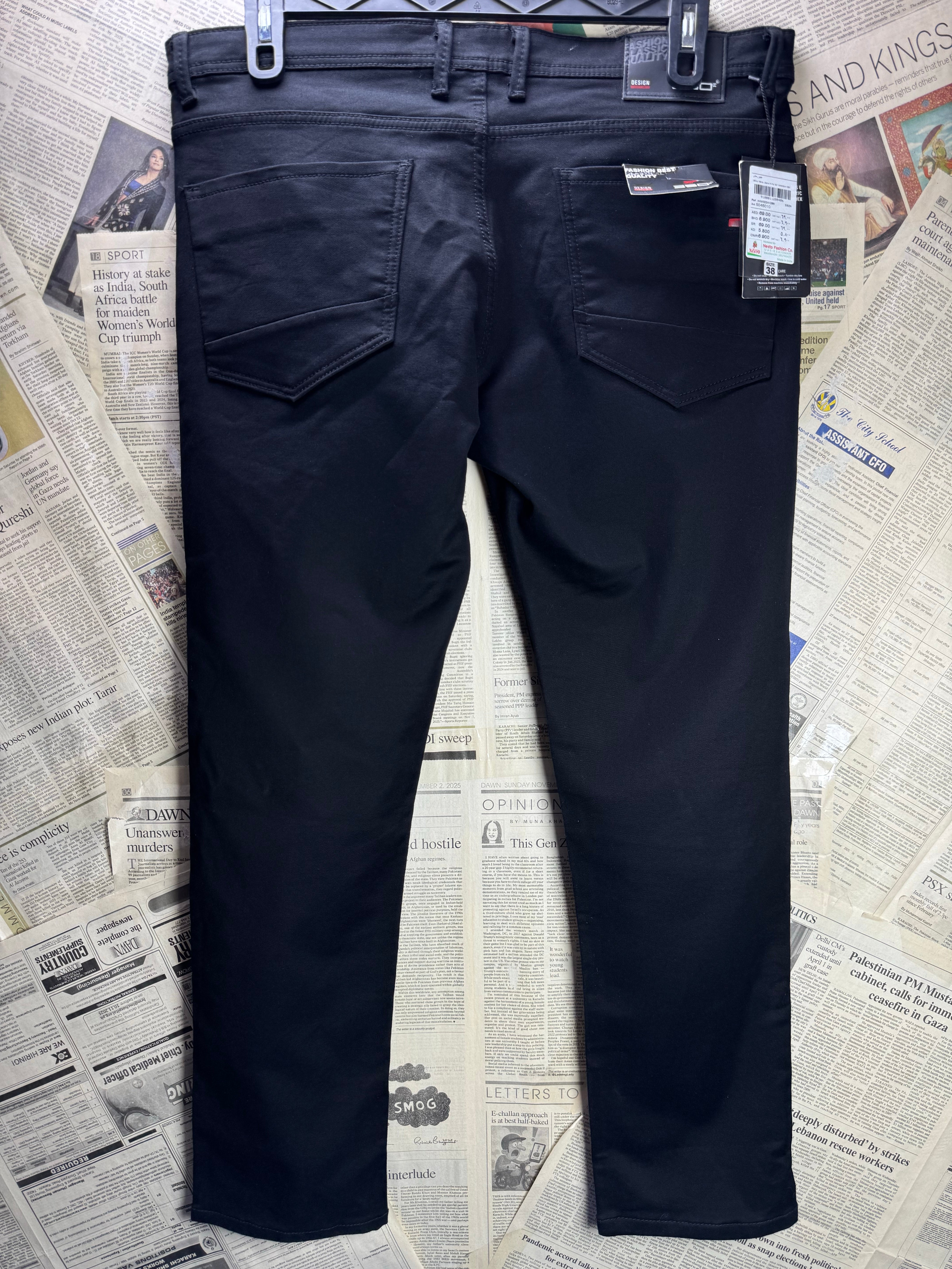 350 CC® Waist: 38" | Black | Denim Pants | Cotton - Spandax | 2483 - Genuine Maal