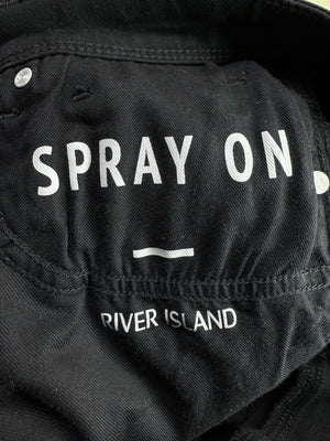 River Island® Waist: 34" | Black | Slim Fit Denim Pants | Poly - Cotton | 2484 - Genuine Maal