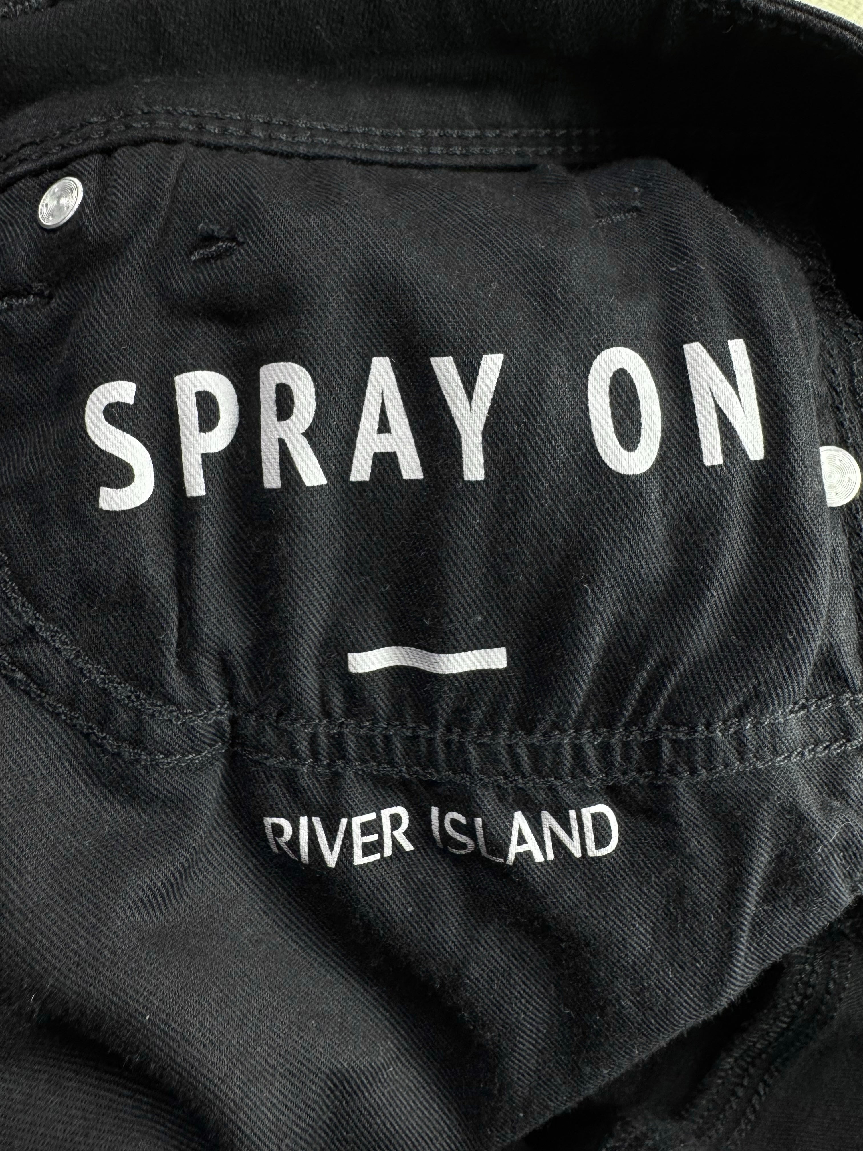 River Island® Waist: 34" | Black | Slim Fit Denim Pants | Poly - Cotton | 2484 - Genuine Maal