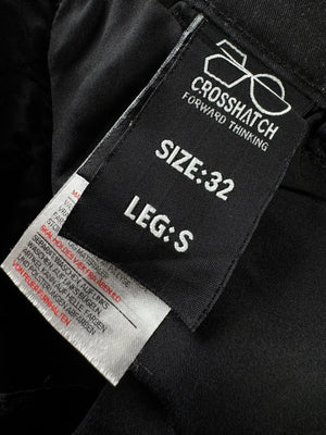 Crosshatch® Waist: 30" | Black | Chino Pant | Cotton - Elastane | 2724 - Genuine Maal