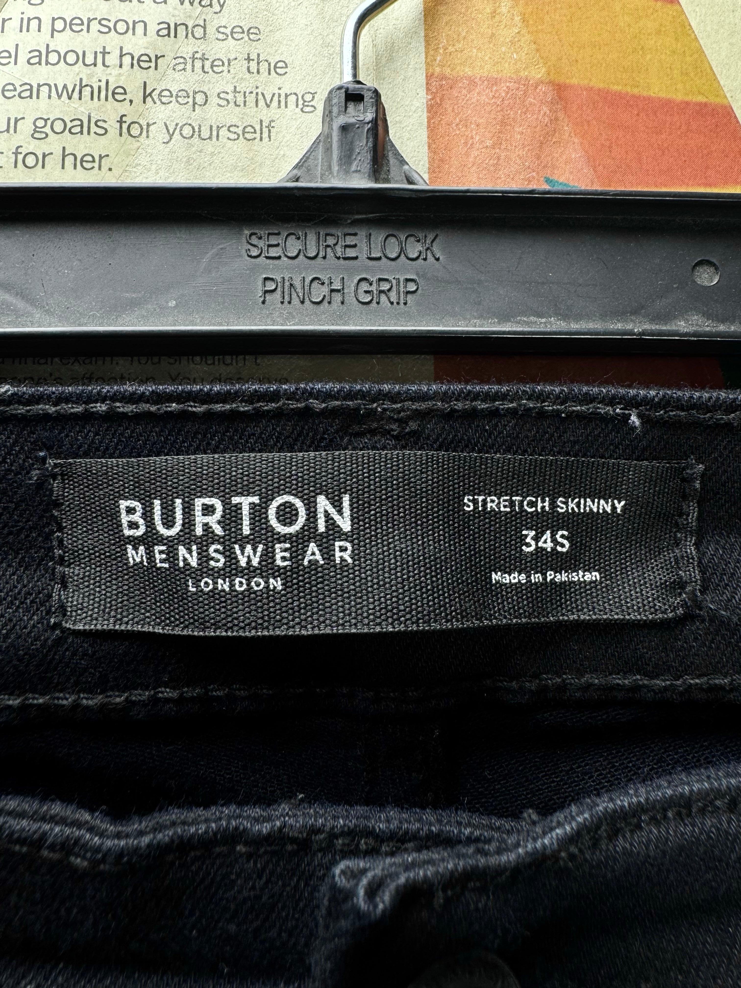 Burton® Waist: 34" | Black | Skinny Fit Denim Pants | Cotton - Elastane | 2486 - Genuine Maal