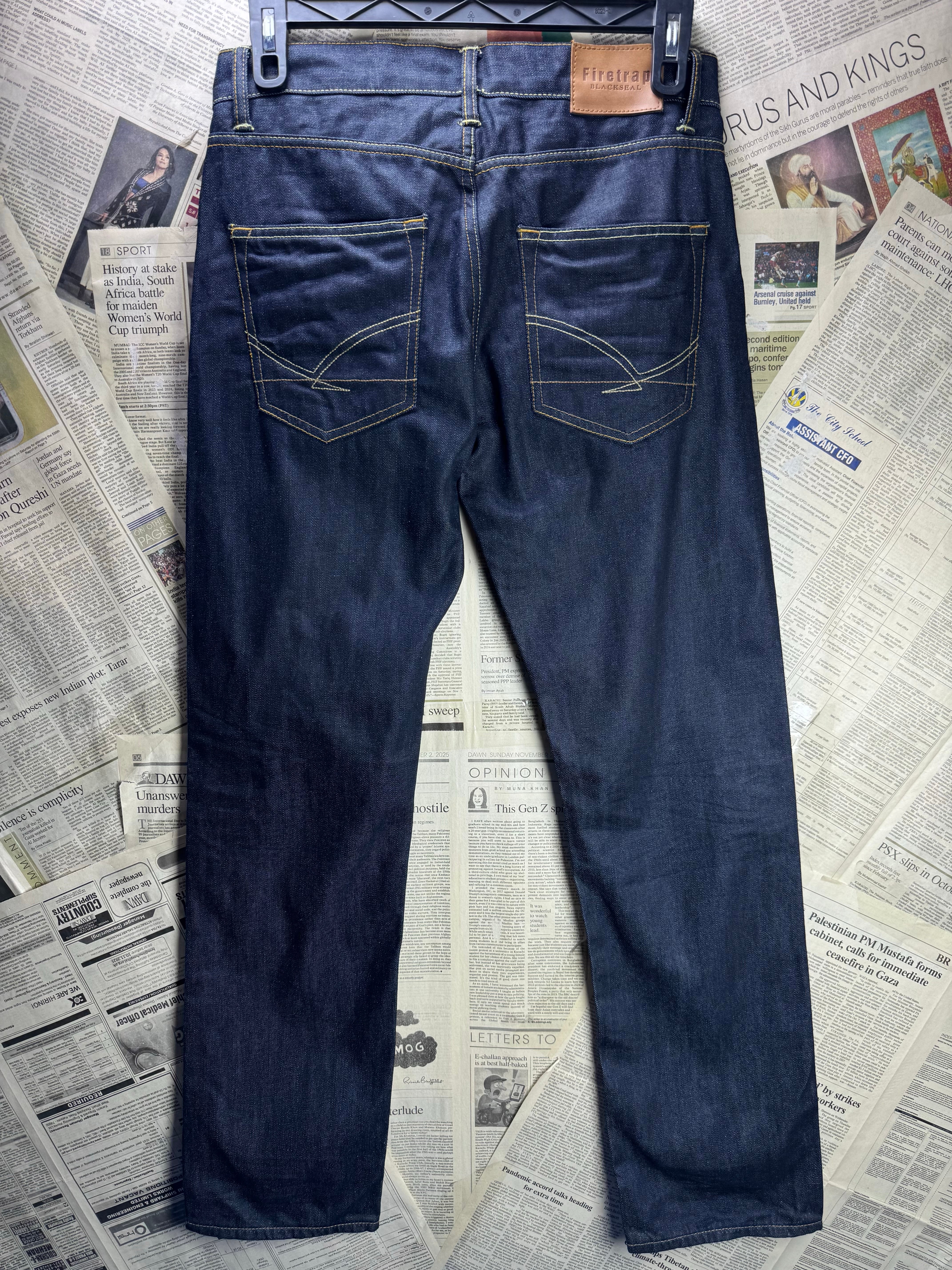 Firetrap® Waist: 32" | Blue | Straight Fit Denim Pants | Cotton | 2482 - Genuine Maal
