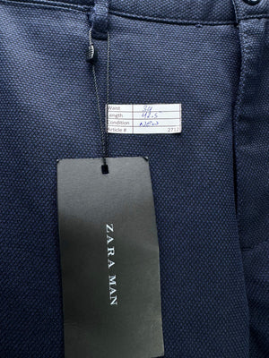Zara® Waist: 34" | Blue | Chino Pants | Poly - Cotton - Viscose - Elastane | 2712 - Genuine Maal