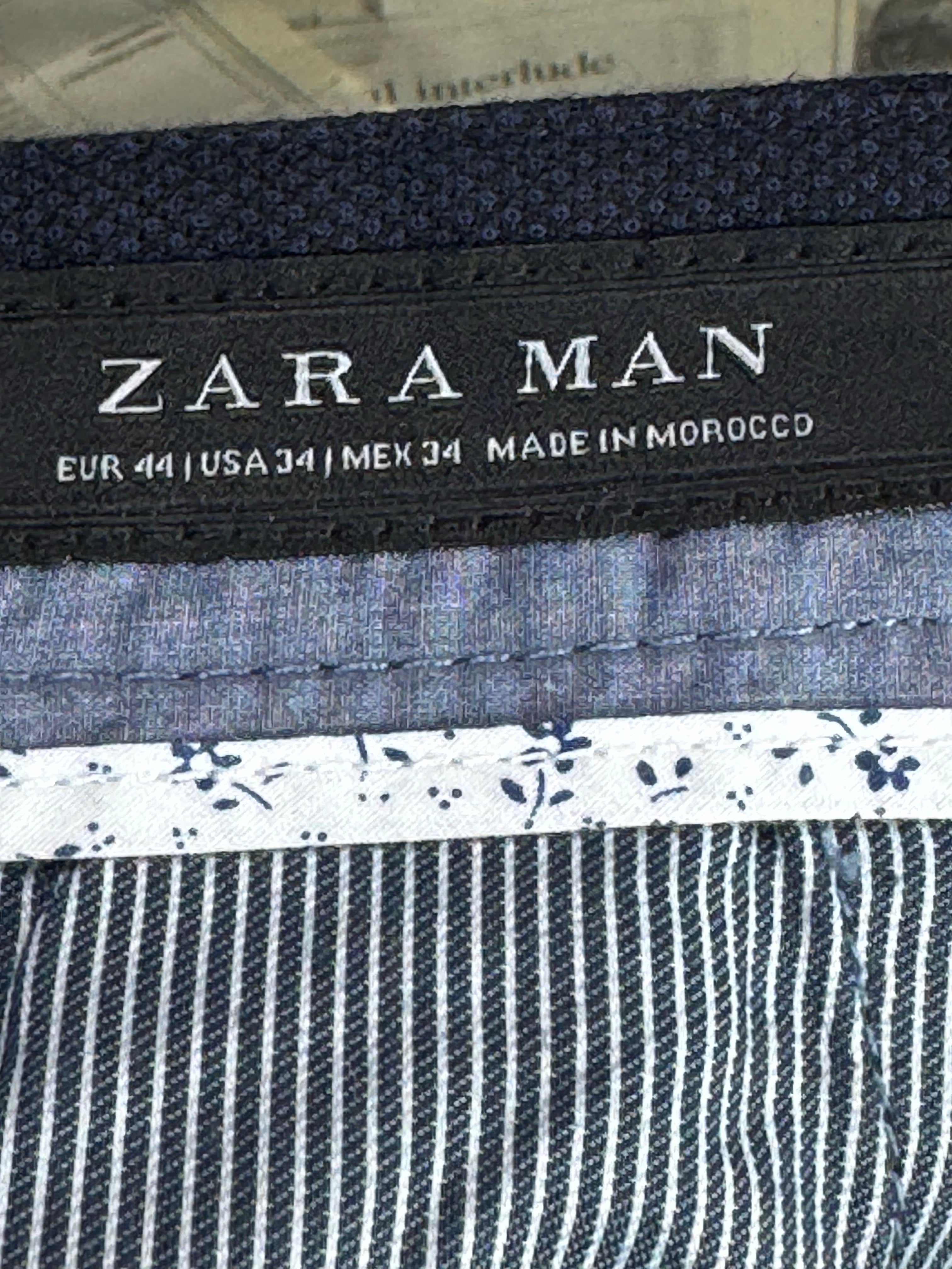 Zara® Waist: 34" | Blue | Chino Pants | Poly - Cotton - Viscose - Elastane | 2712 - Genuine Maal