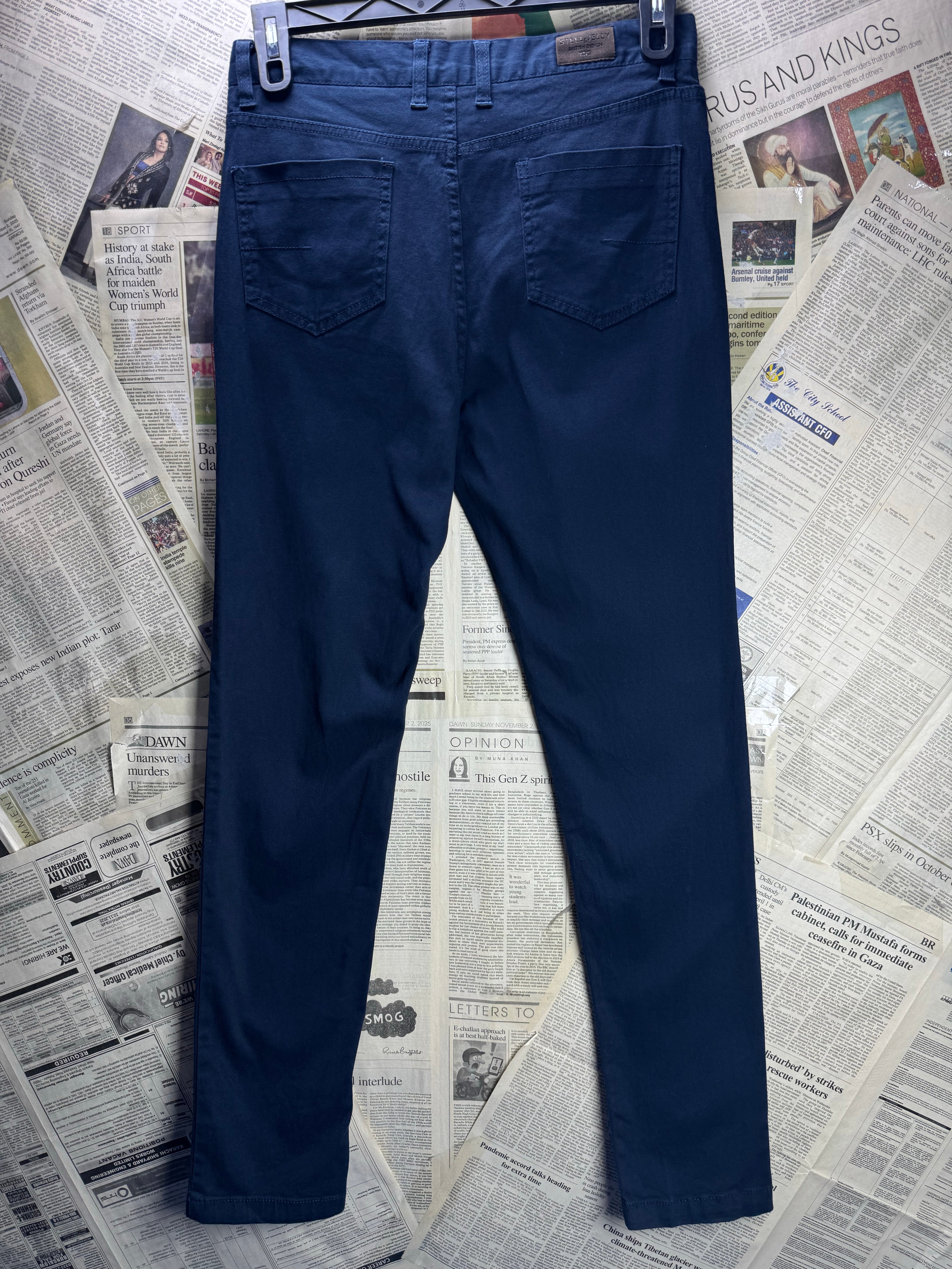 Steel & Jelly® Waist: 30" | Light Navy | Slim Fit Chino Pant | Cotton - Elastane | 2705 - Genuine Maal