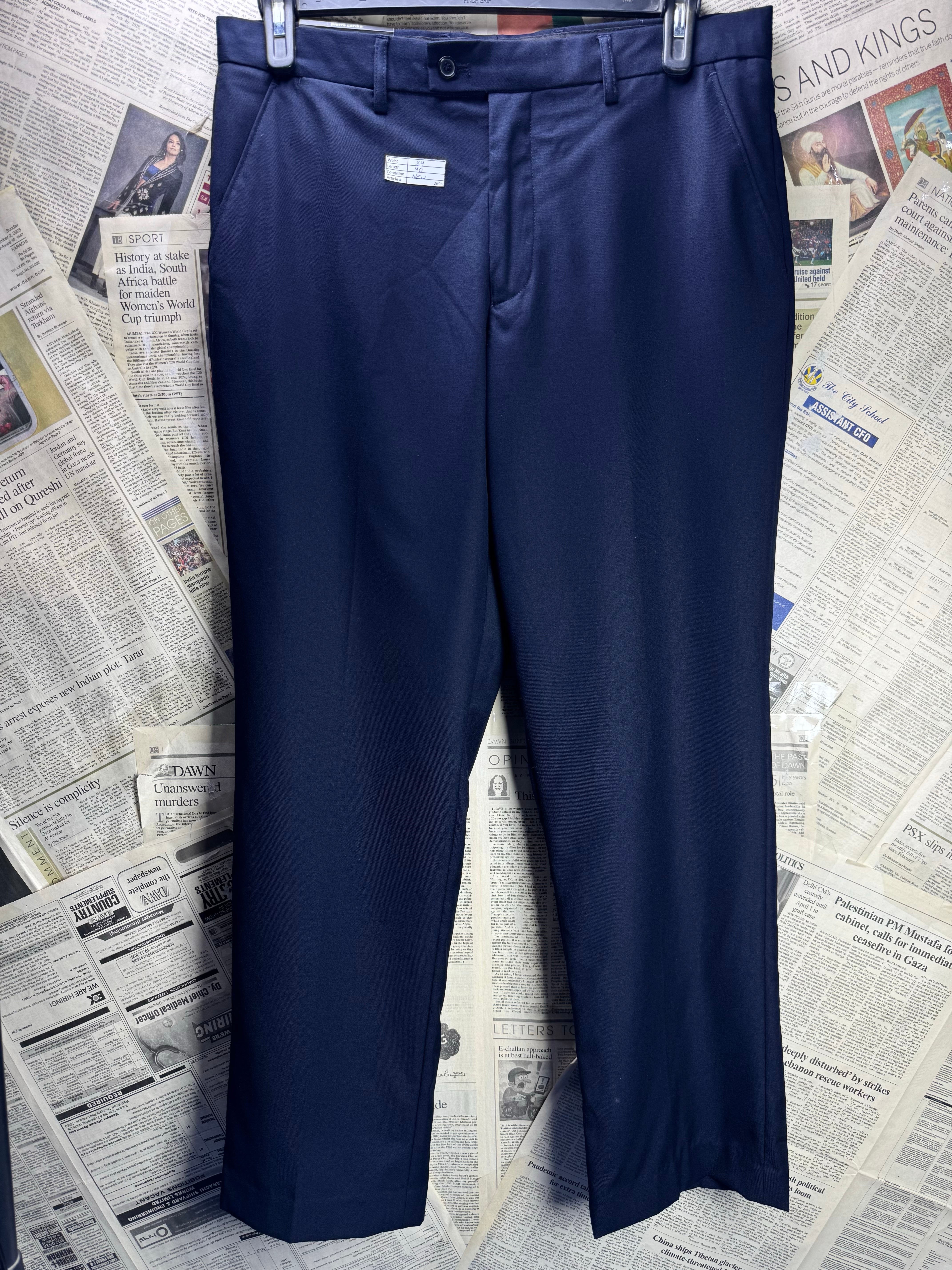 Pierre Cardin® Waist: 34" | Navy | Dress Pants | Poly - Viscose | 2693 - Genuine Maal