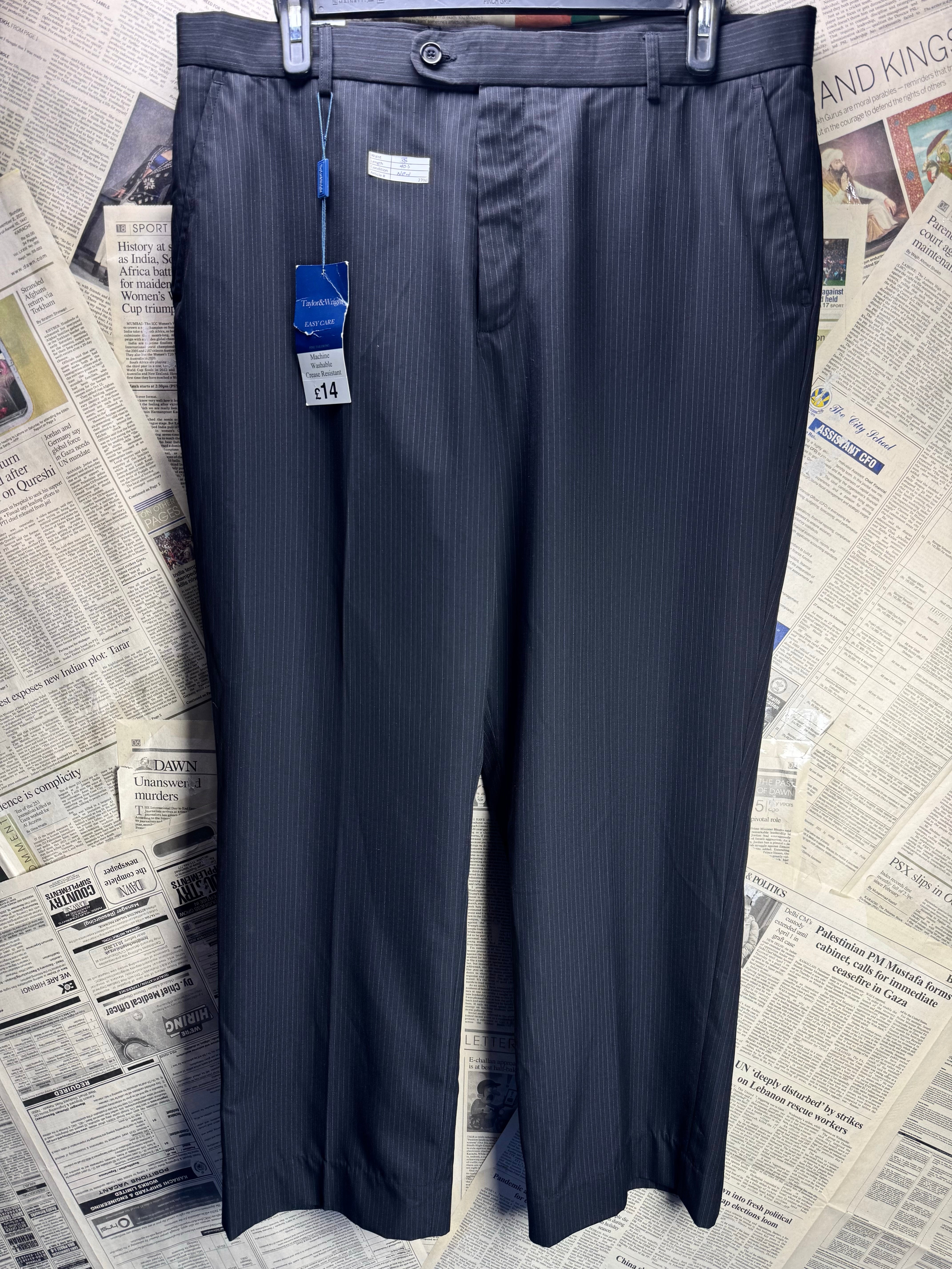 Taylor & Wright® Waist: 38" | Grey | Dress Pant | Poly - Viscose | 2700 - Genuine Maal