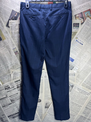 Primark® Waist: 32" | Blue Check | Slim Fit Dress Pants | Poly - Viscose | 2697 - Genuine Maal