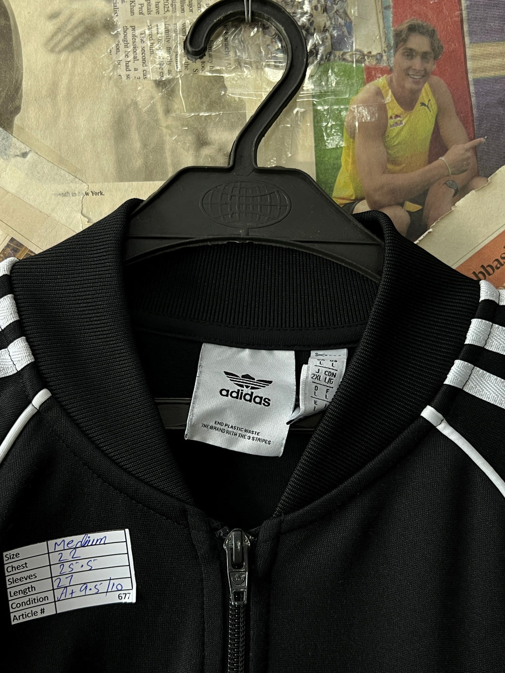 Adid*s® Medium | Chest: 22 | Black | Jacket | 677 - Genuine Maal