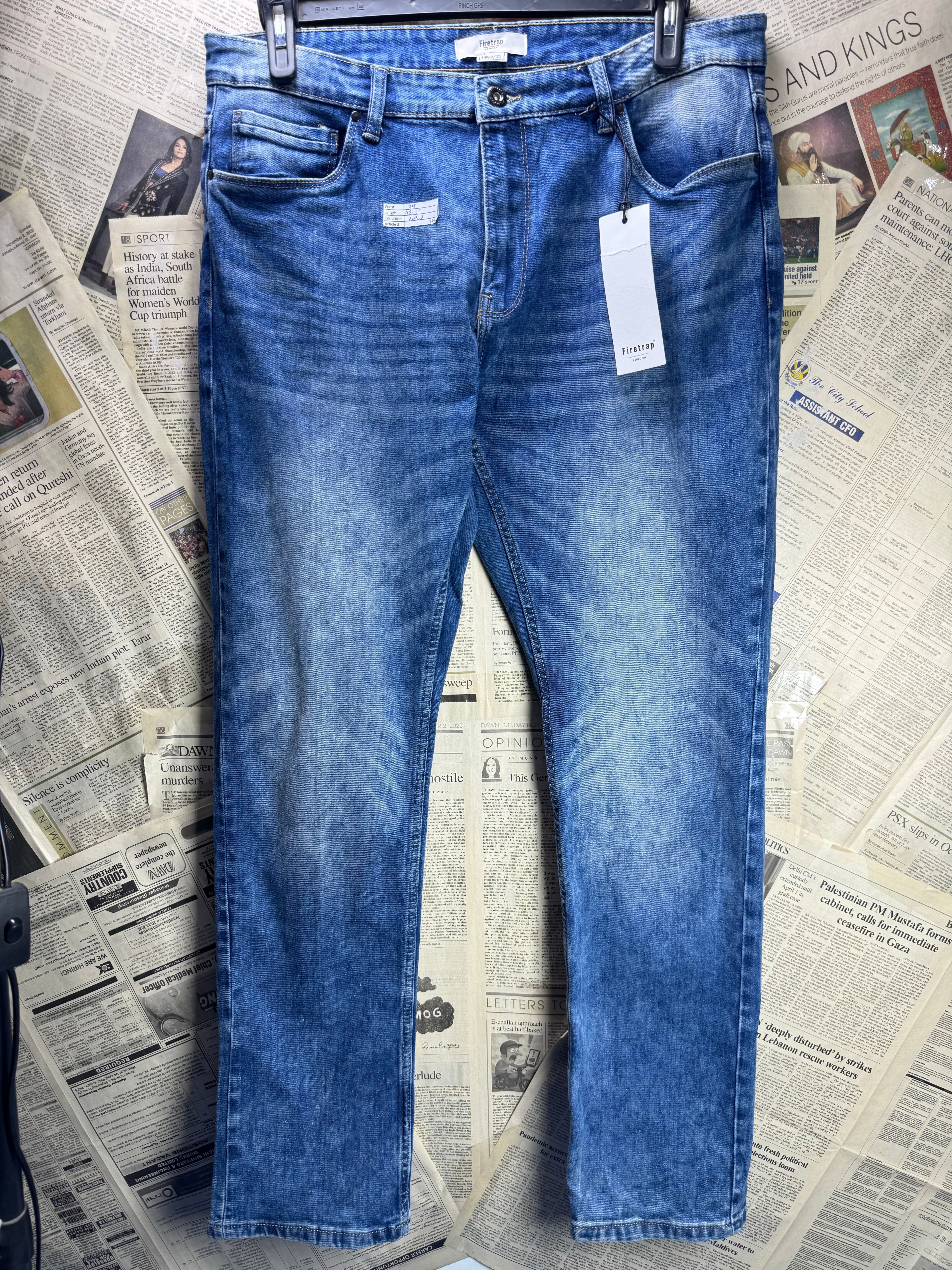 Firetrap® Waist: 34" | Blue | Denim Pants | Poly - Cotton - Elastane | 2497 - Genuine Maal