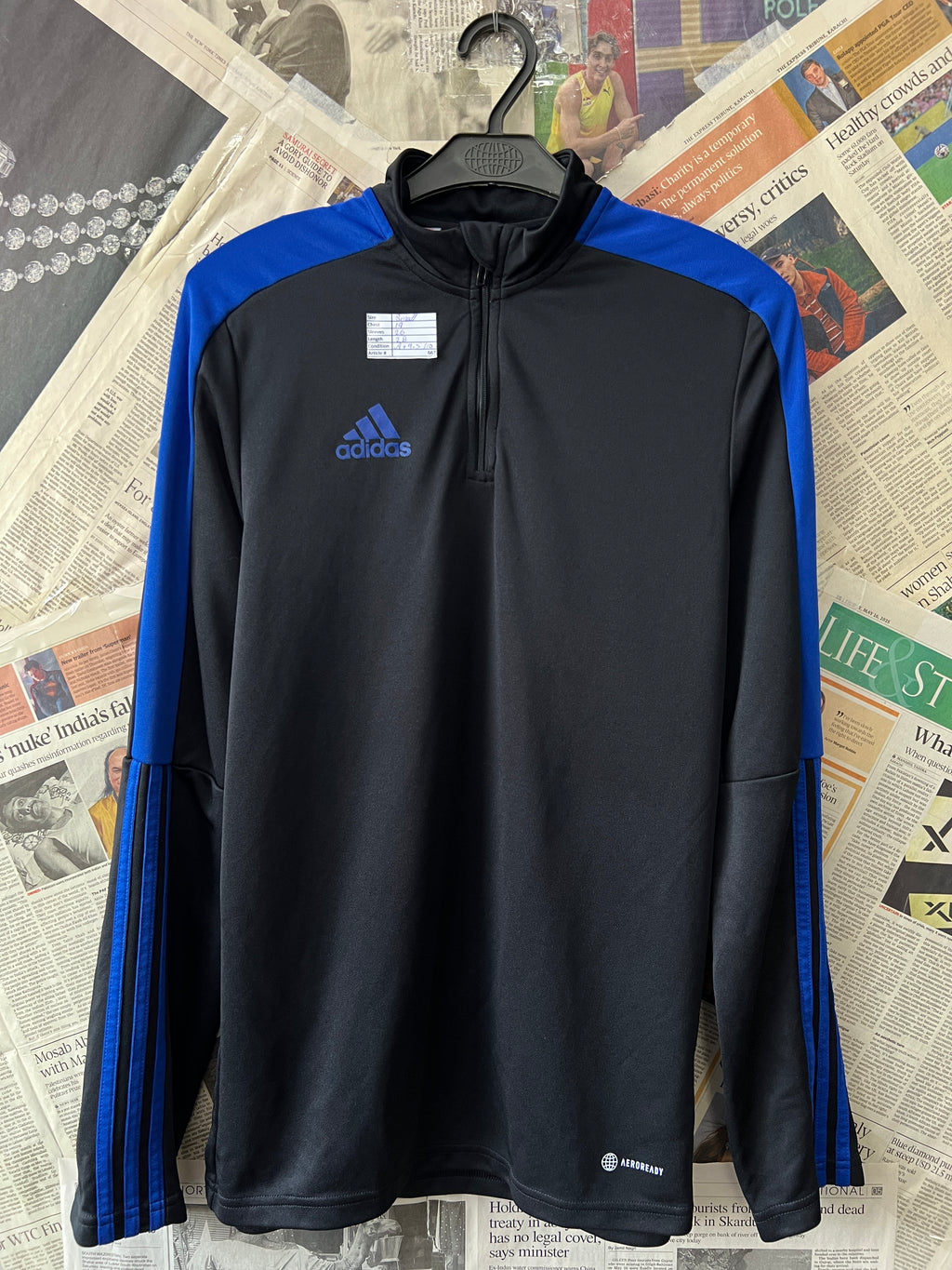 Adid*s® Small | Chest: 19" | Black | Quarter Zipper Jacket | 667 - Genuine Maal