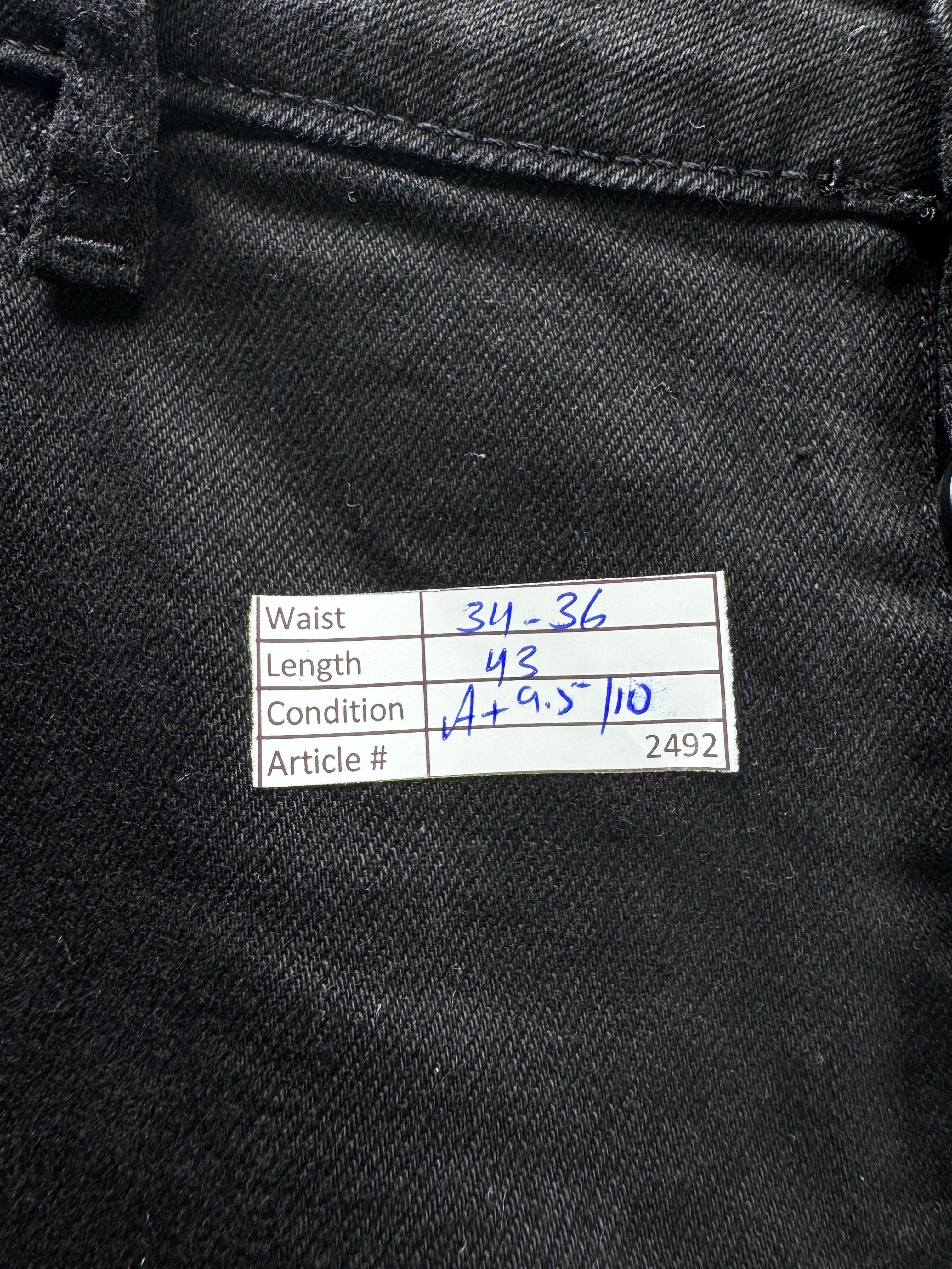 Denim Co.® Waist: 34" to 36" | Black | Distressed Denim Pants | Poly - Elastane | 2492 - Genuine Maal