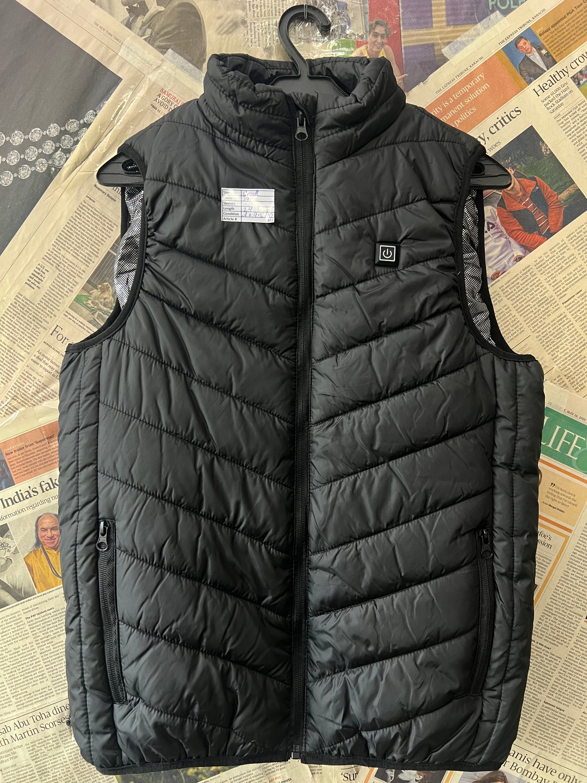 Small | Chest: 19" | Black | Batter Powered Heating Jacket | 652 - Genuine Maal