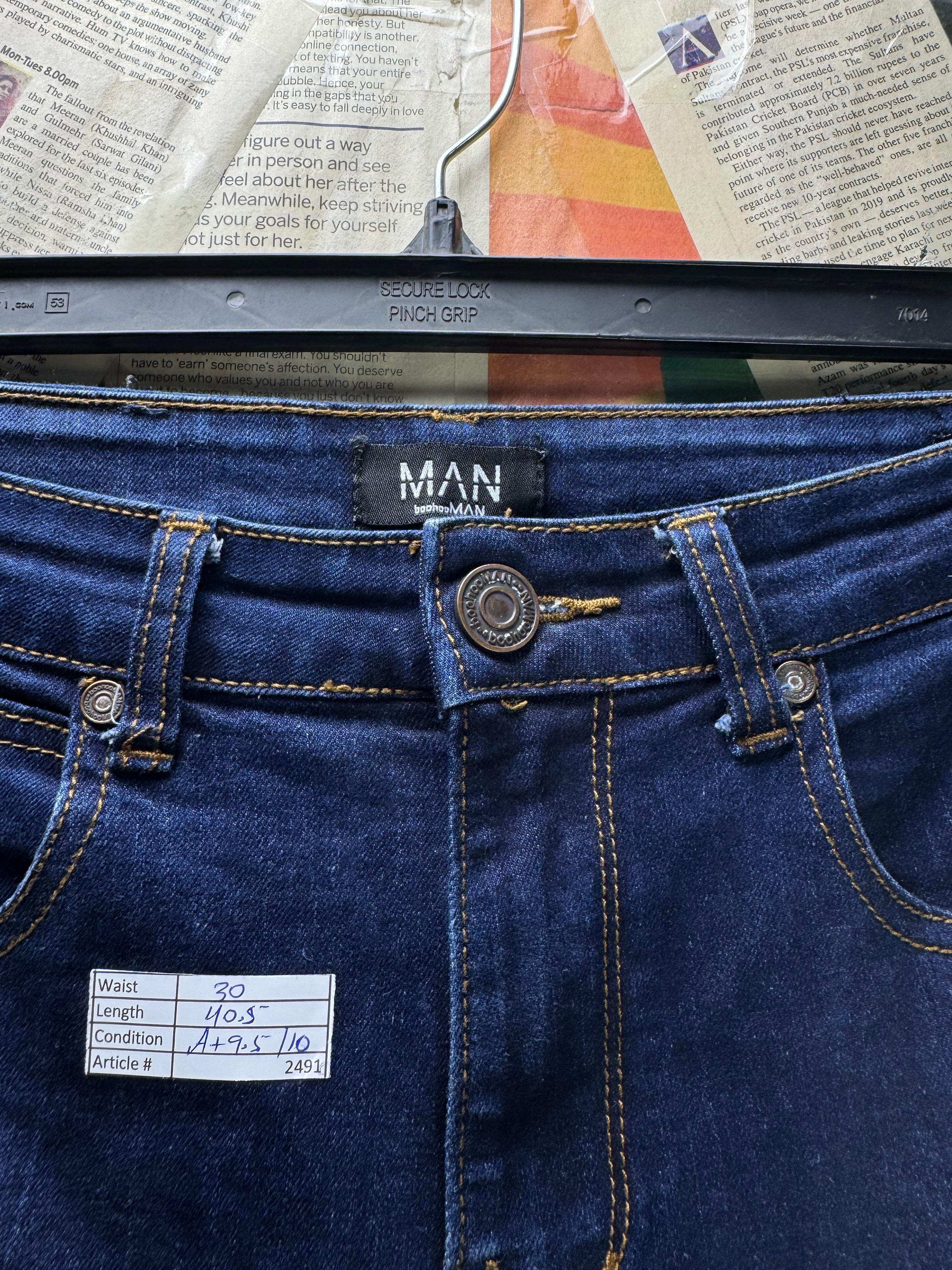 MAN® Waist: 30" | Blue | Skinny Fit Denim Pants | Poly - Cotton - Elastane | 2491 - Genuine Maal