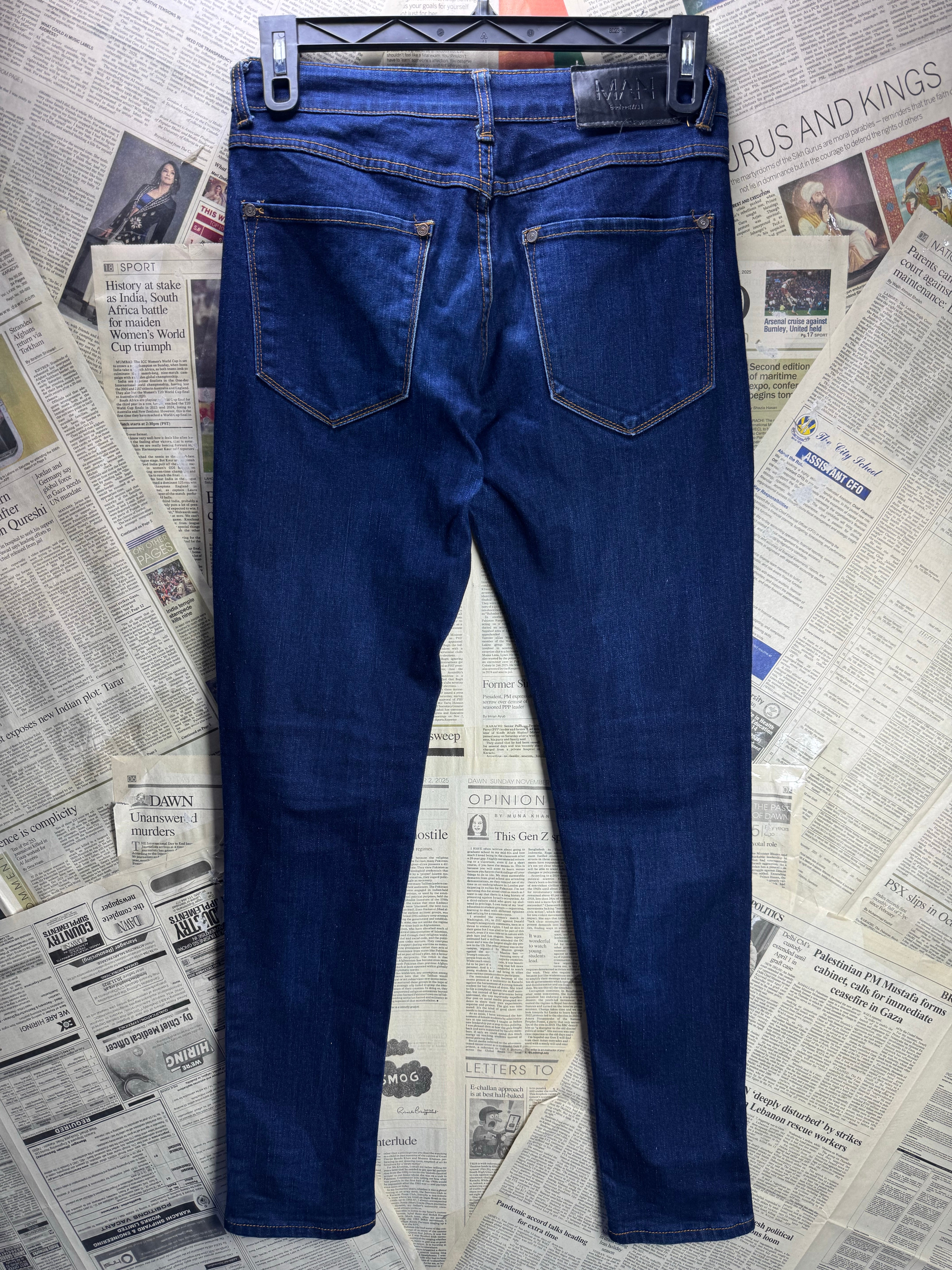MAN® Waist: 30" | Blue | Skinny Fit Denim Pants | Poly - Cotton - Elastane | 2491 - Genuine Maal