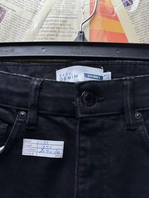 Wasy® Waist: 32" | Black | Skinny Fit Denim Pants | Cotton - Elastane | 2493 - Genuine Maal