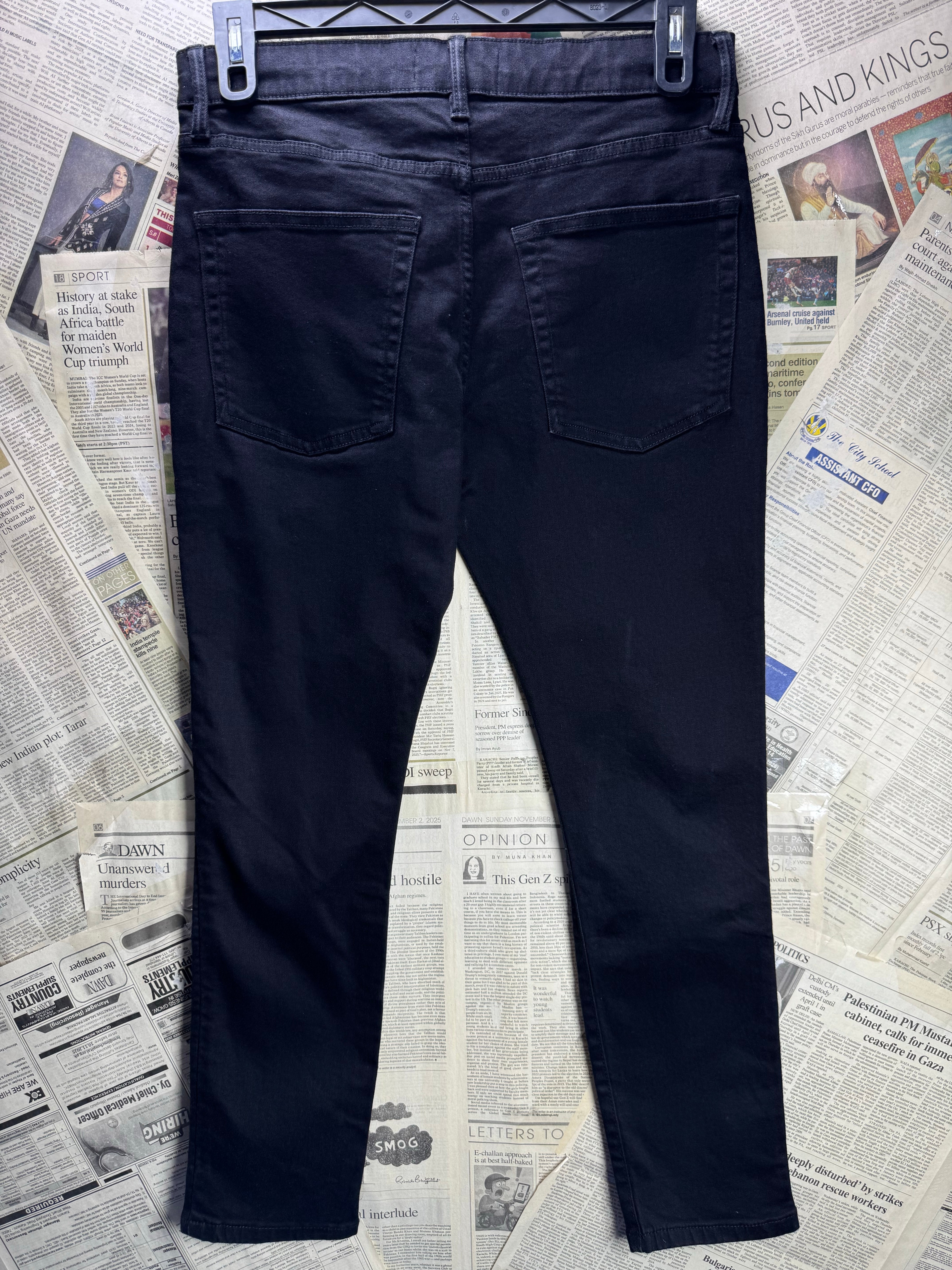 Wasy® Waist: 32" | Black | Skinny Fit Denim Pants | Cotton - Elastane | 2493 - Genuine Maal