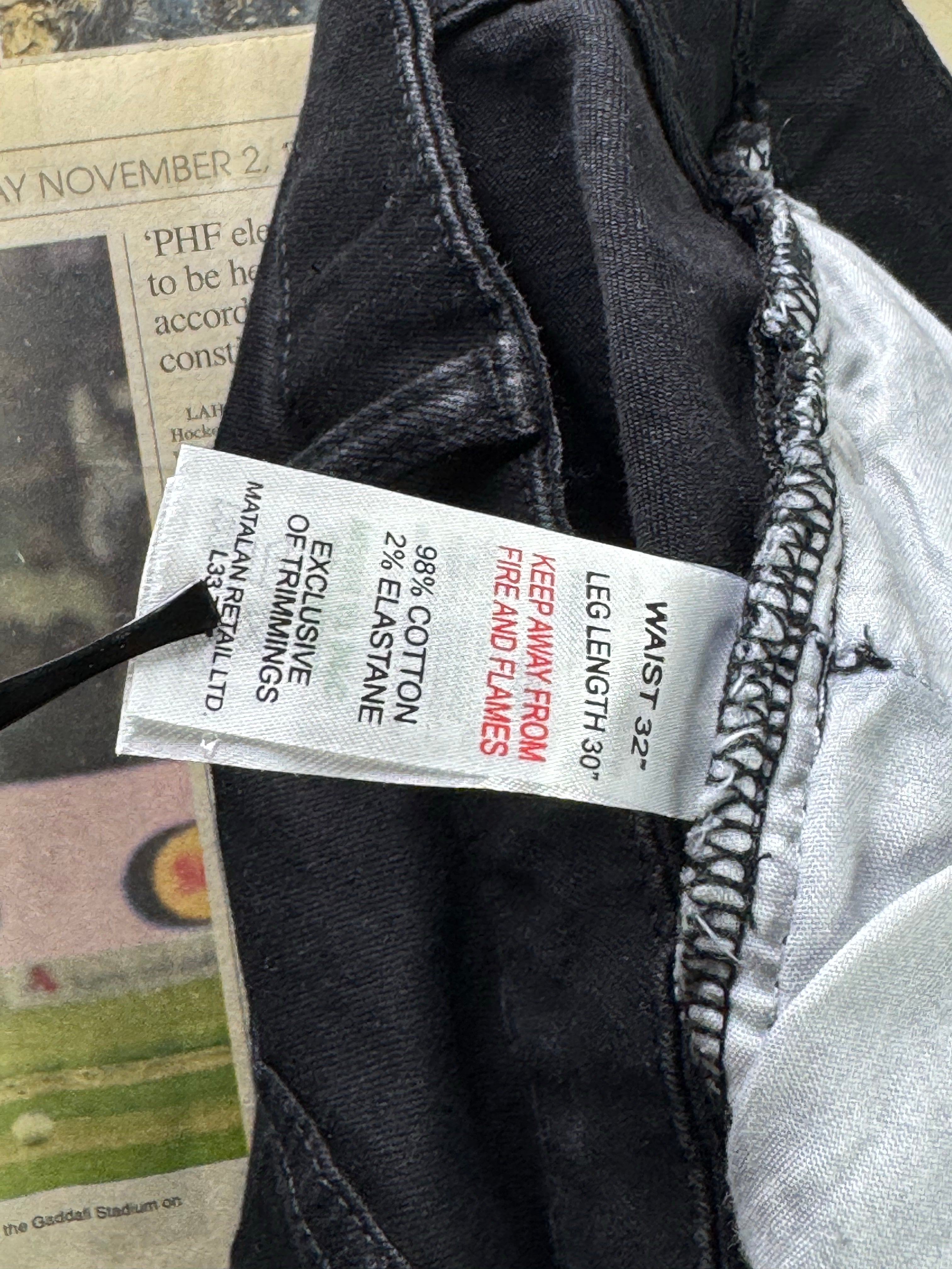 Wasy® Waist: 32" | Black | Skinny Fit Denim Pants | Cotton - Elastane | 2493 - Genuine Maal