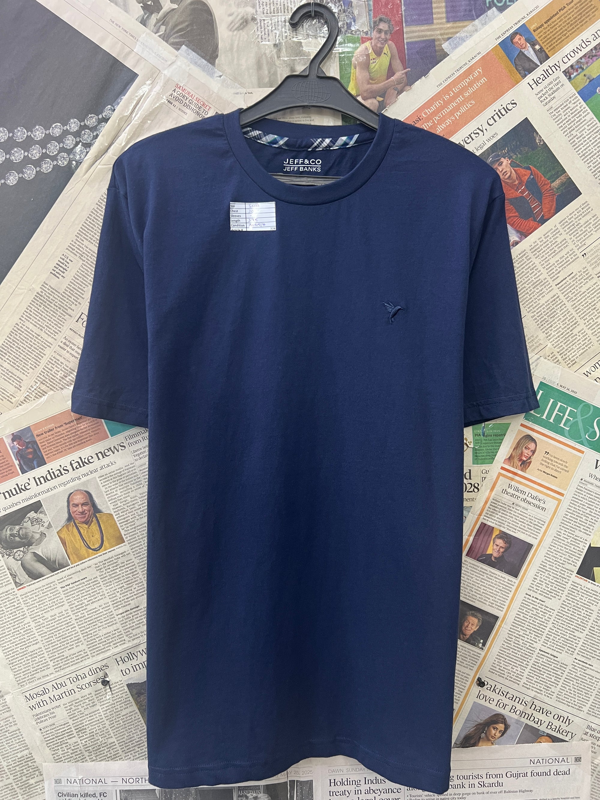 Jeff & Co® Small | Chest: 20" | Blue | T-Shirt | 774 - Genuine Maal
