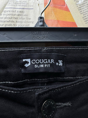 Cougar® Waist: 36" | Black | Slim Fit Denim Pants | Poly - Cotton | 2480 - Genuine Maal