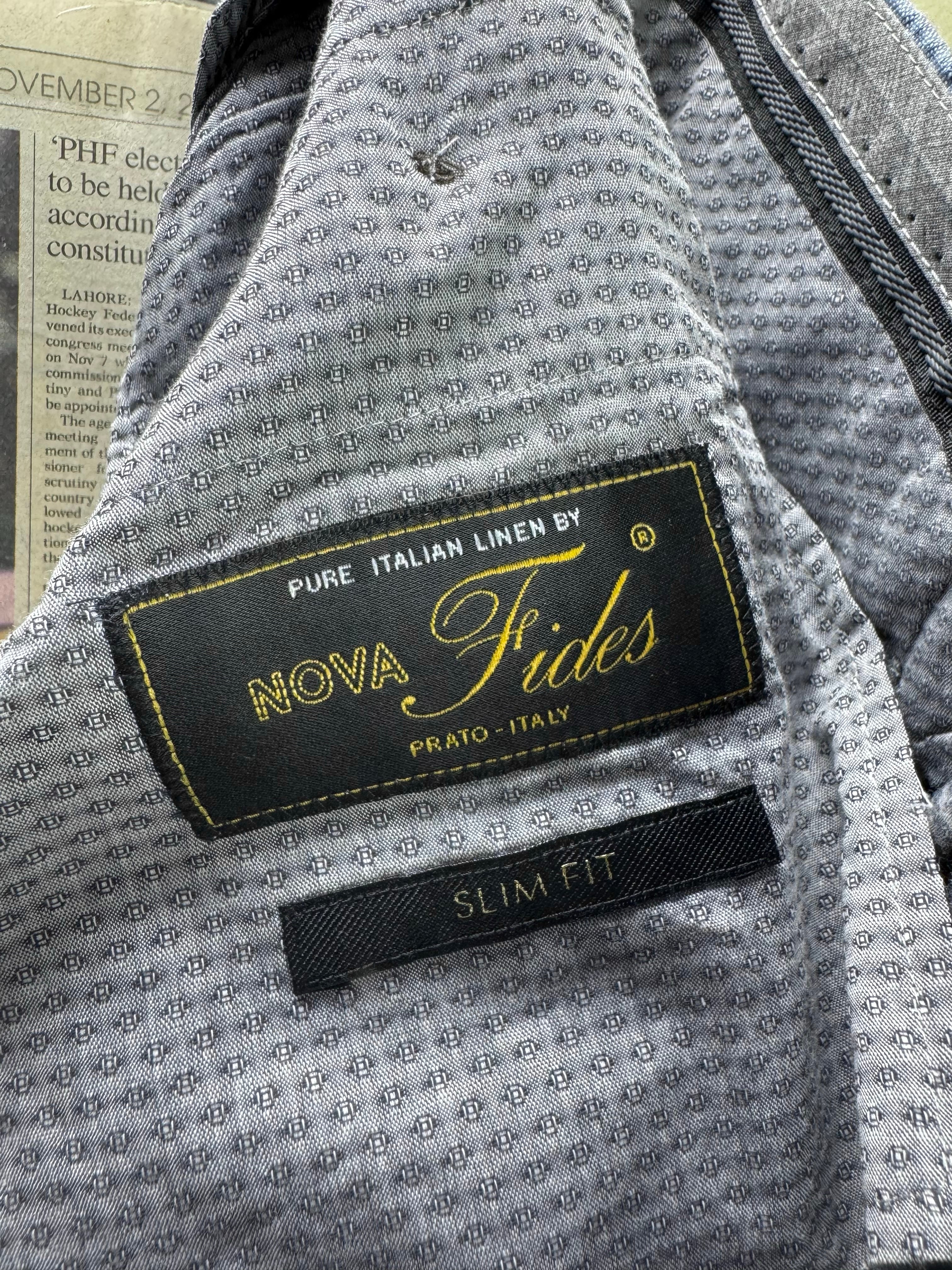 Next® Waist: 32" | Blue | Slim Fit Smart Casual Pants | Linen | 2703 - Genuine Maal