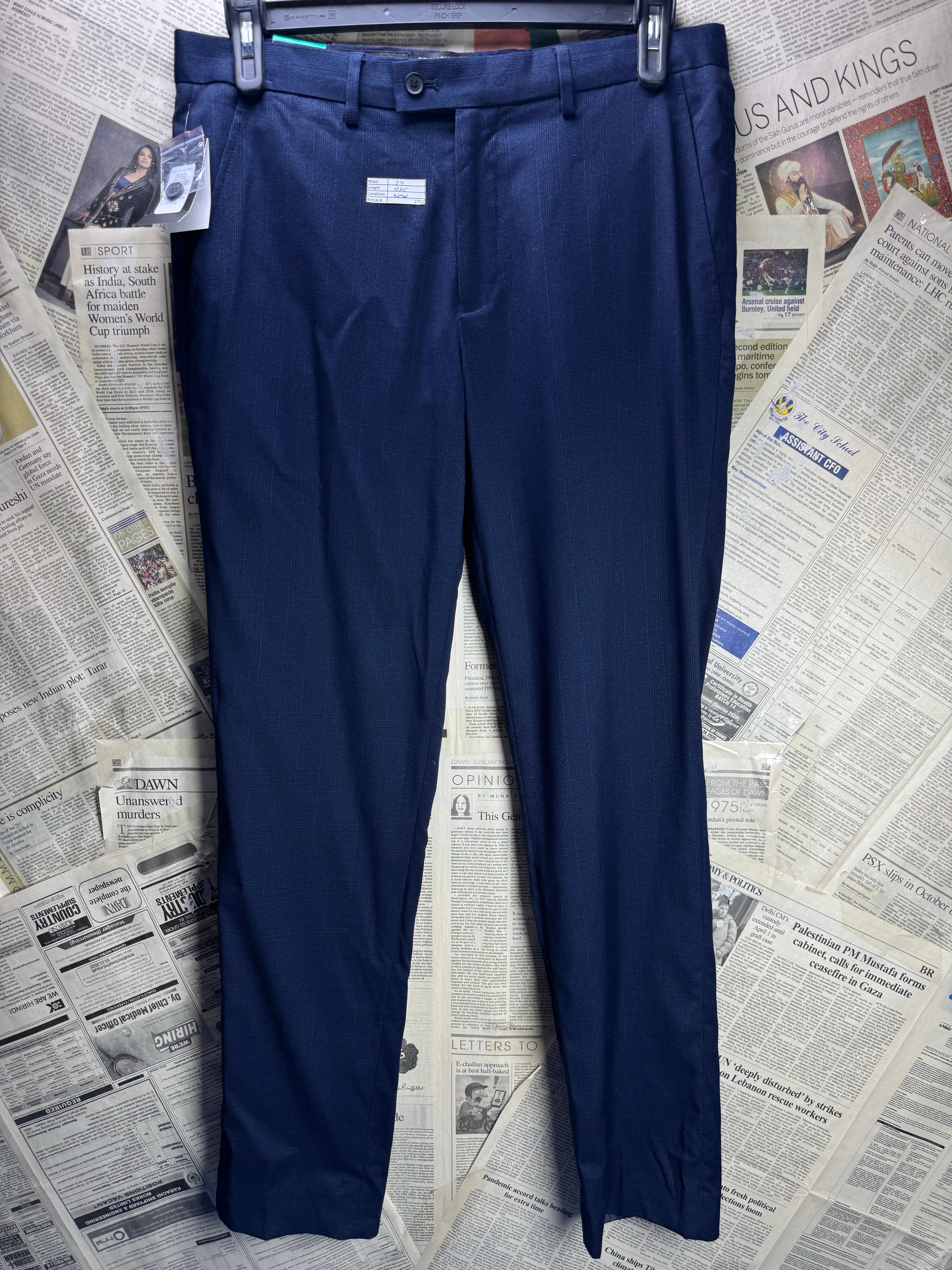 Primark® Waist: 34" | Navy | Slim Fit Dress Pants | 2722 - Genuine Maal