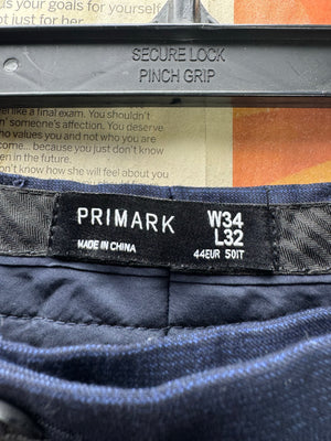 Primark® Waist: 34" | Navy | Slim Fit Dress Pants | 2722 - Genuine Maal